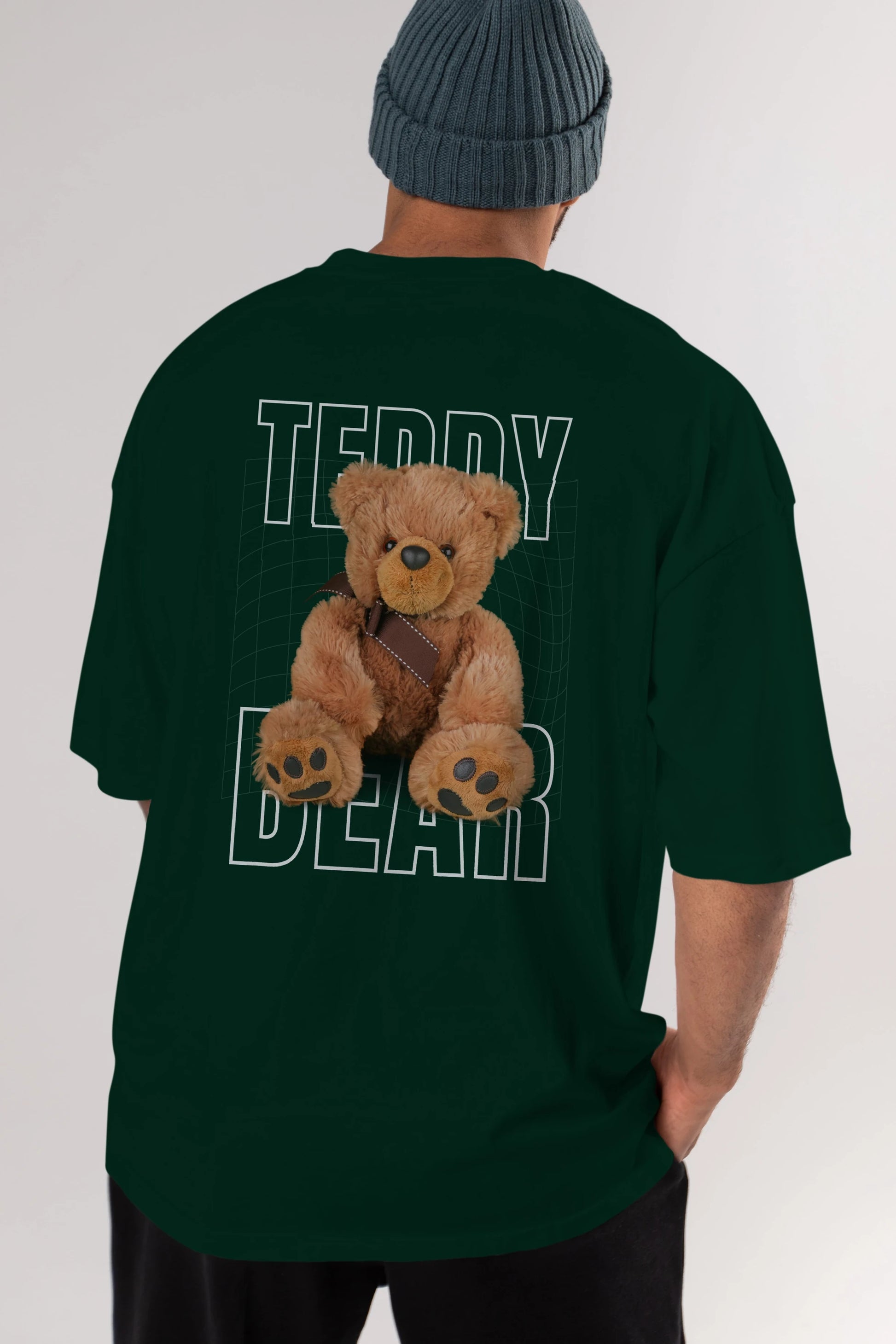 Teddy Bear Yazılı Arka Baskılı Oversize t-shirt Erkek Kadın Unisex