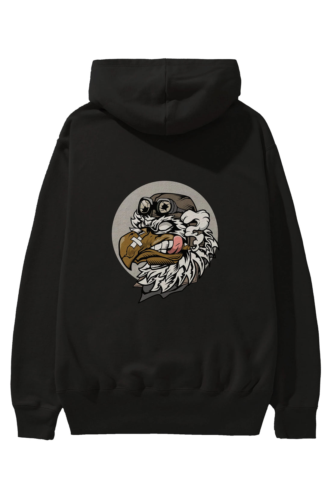 Bird Pilot Arka Baskılı Hoodie Oversize Kapüşonlu Sweatshirt Erkek Kadın Unisex