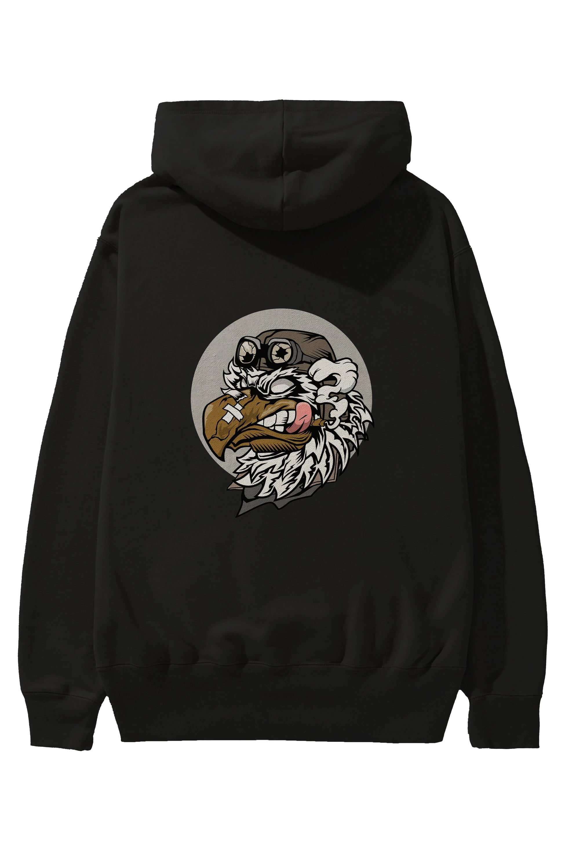 Bird Pilot Arka Baskılı Hoodie Oversize Kapüşonlu Sweatshirt Erkek Kadın Unisex