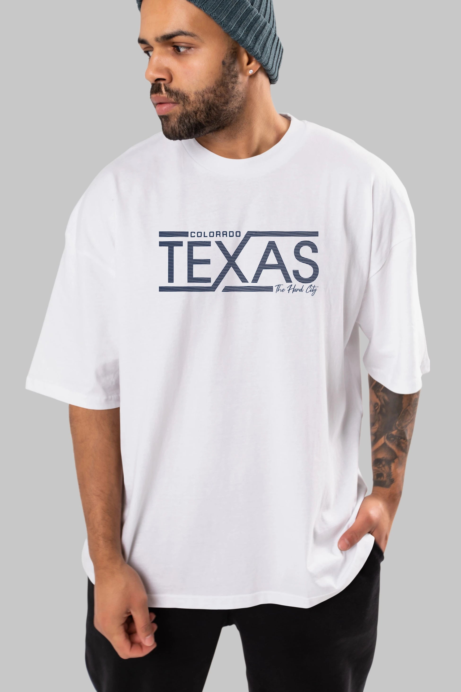 Texas Ön Baskılı Oversize t-shirt Erkek Kadın Unisex