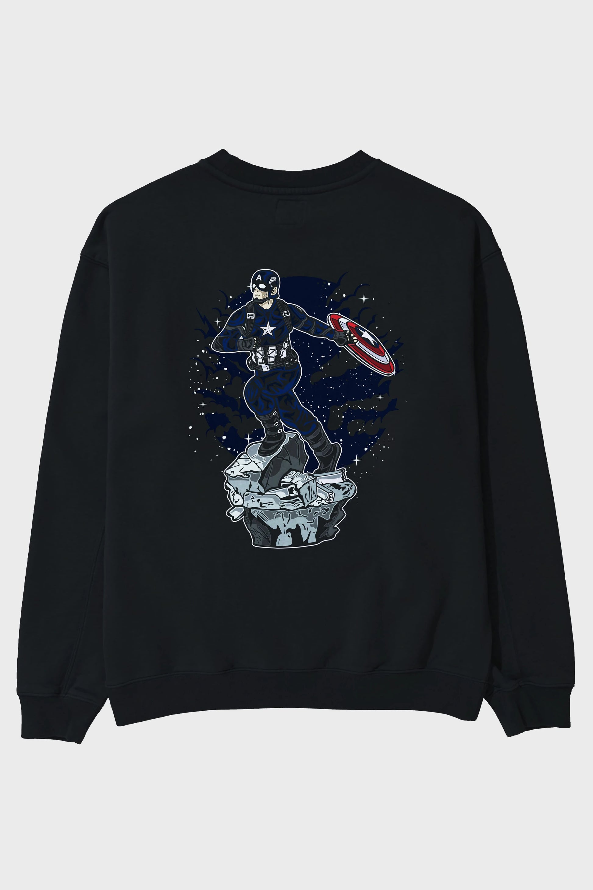 CAPTAIN AMERICA Arka Baskılı Oversize Sweatshirt Erkek Kadın Unisex
