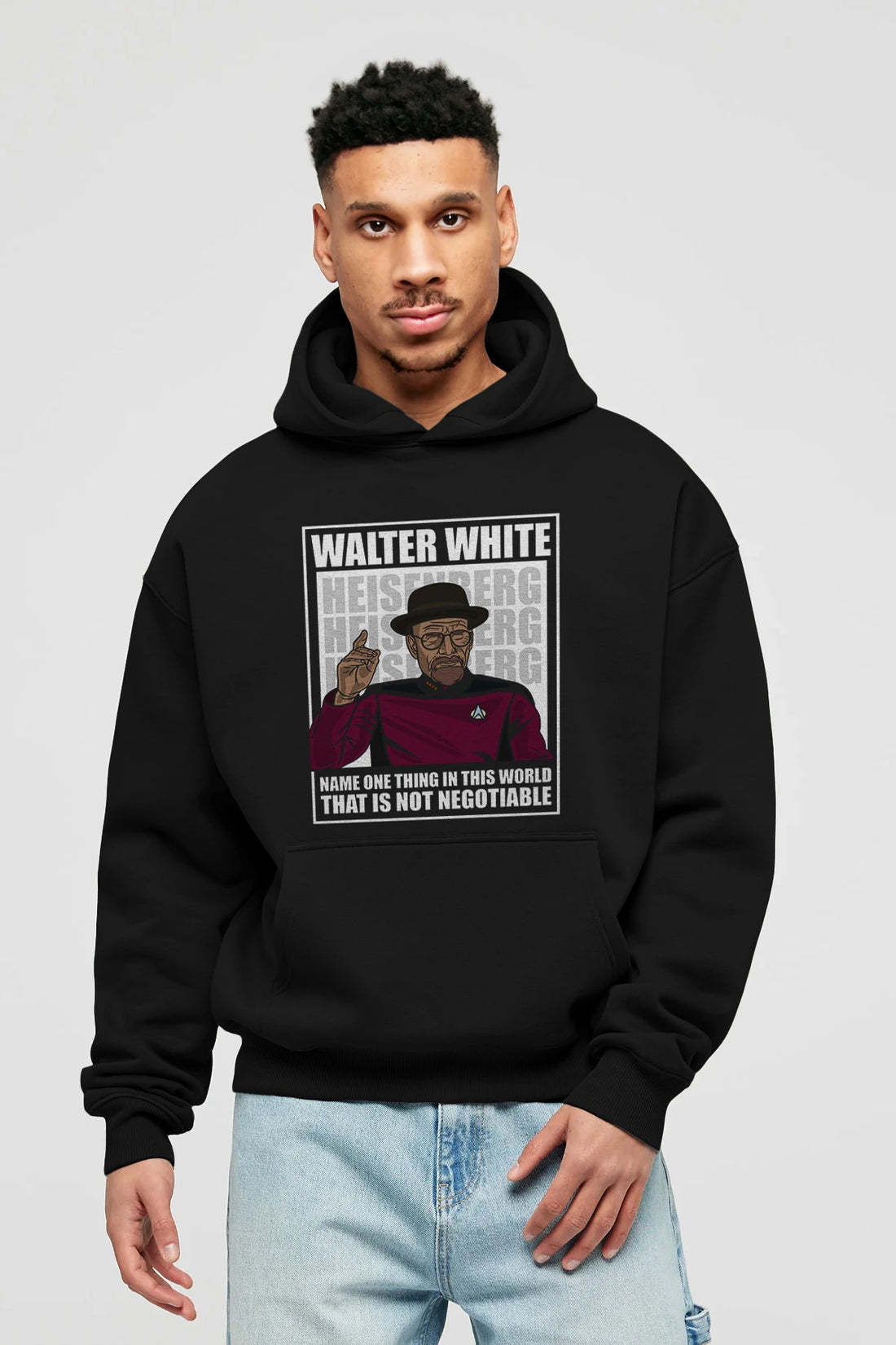 Captain Pixard Heisenberg Ön Baskılı Hoodie Oversize Kapüşonlu Sweatshirt Erkek Kadın Unisex