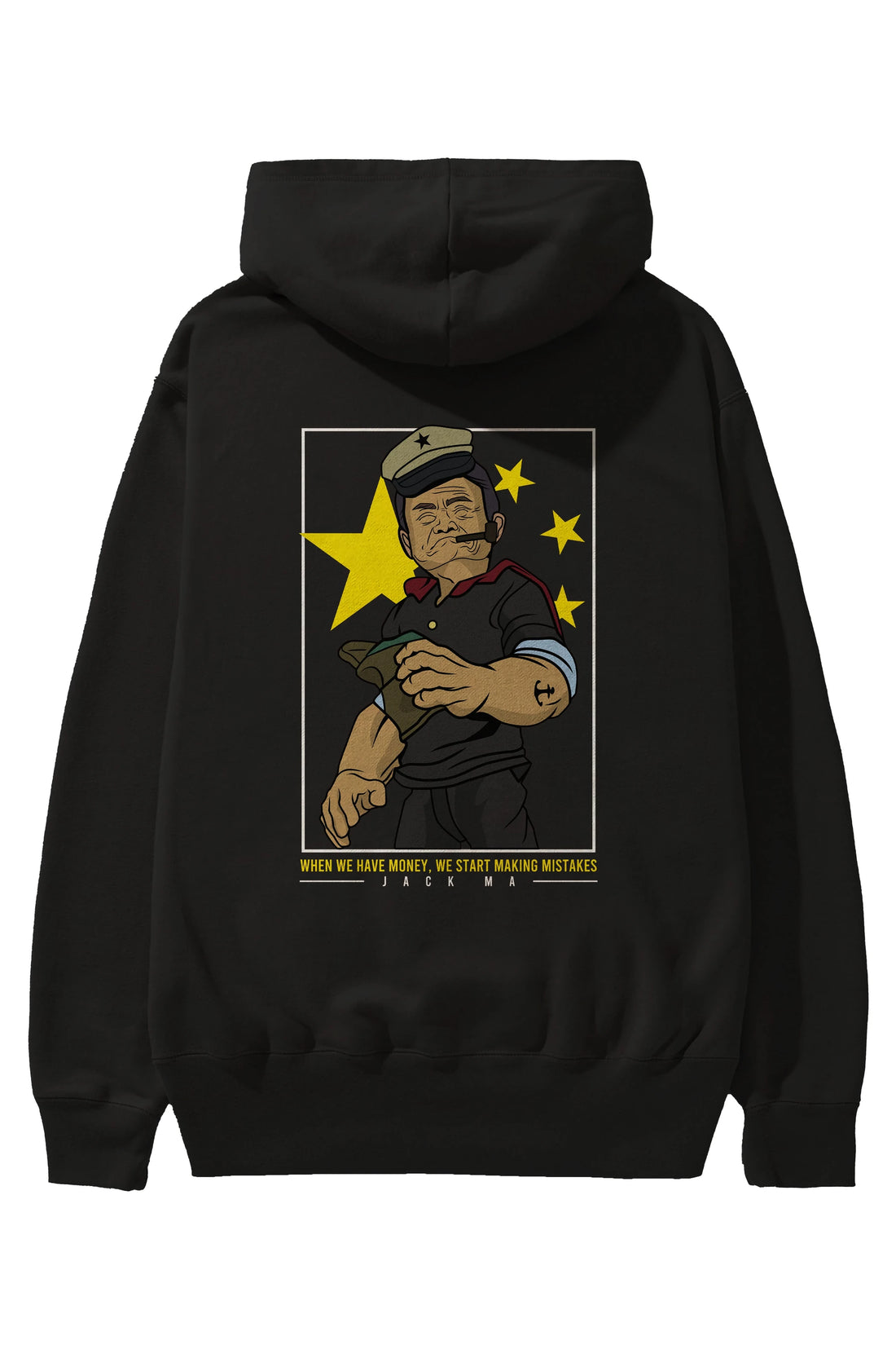 Popeye Jack Ma Arka Baskılı Hoodie Oversize Kapüşonlu Sweatshirt Erkek Kadın Unisex