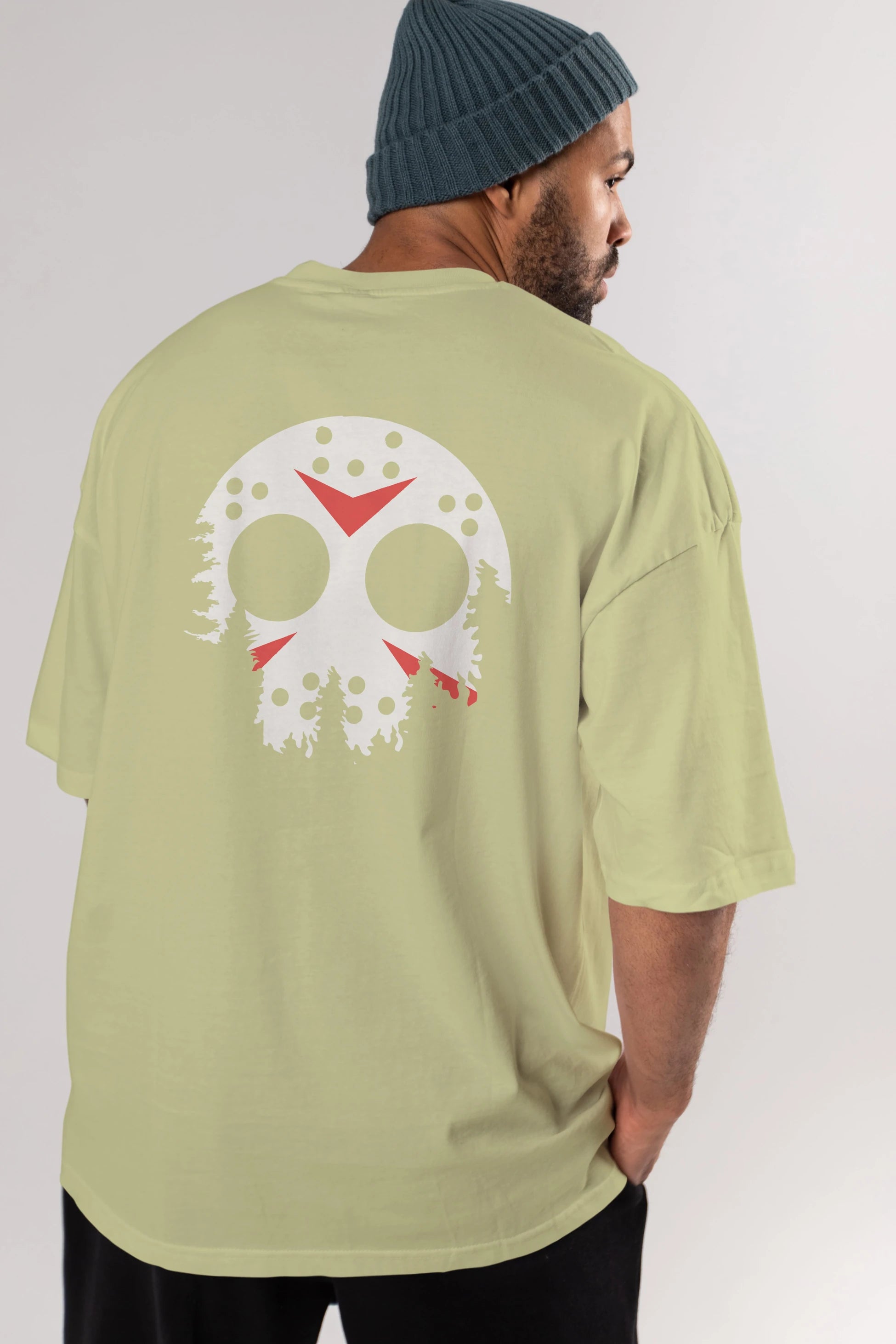 Jason Moon Arka Baskılı Oversize t-shirt %100 pamuk Erkek Kadın Unisex