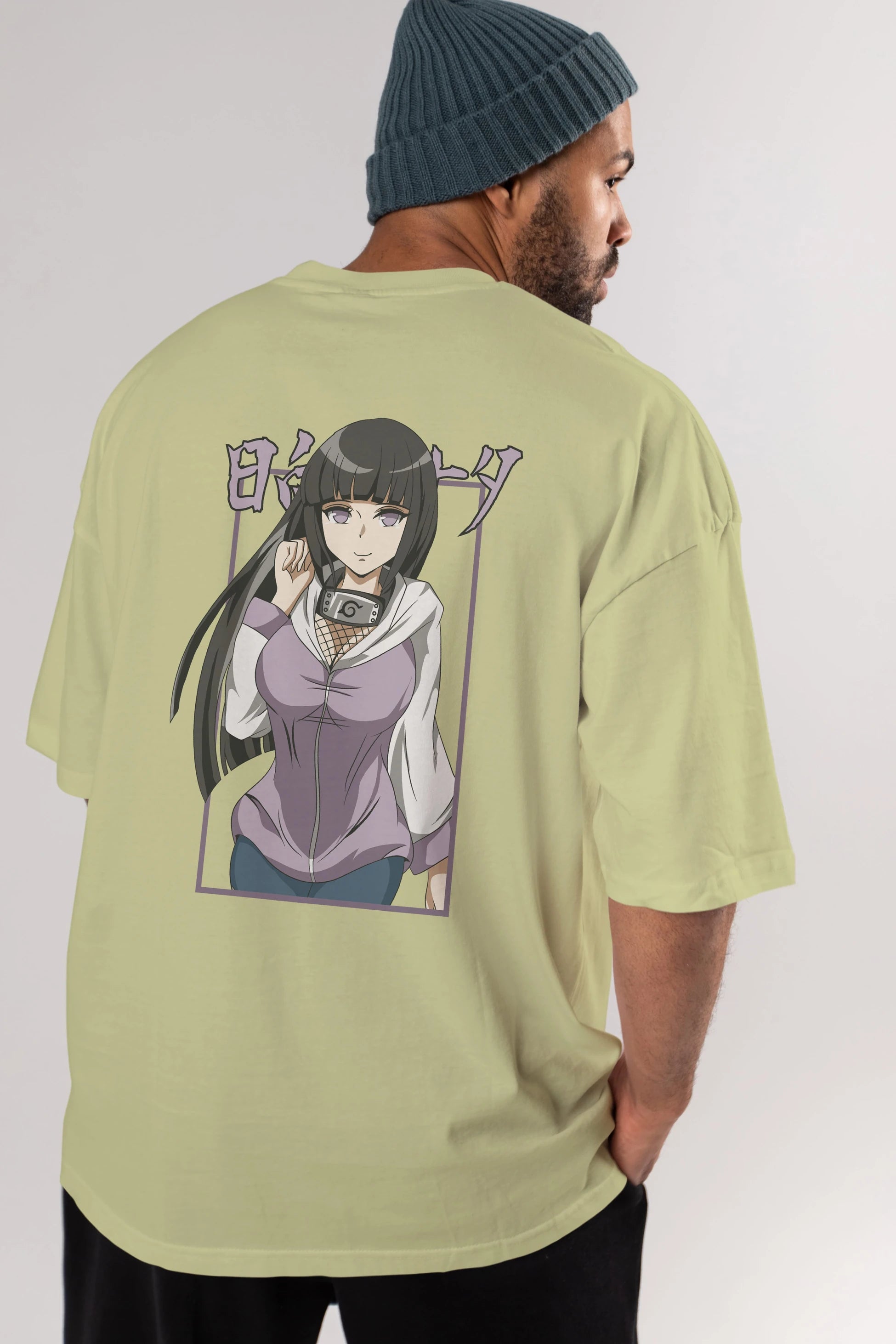 Hinata NARUTO Anime Arka Baskılı Oversize t-shirt Erkek Kadın Unisex