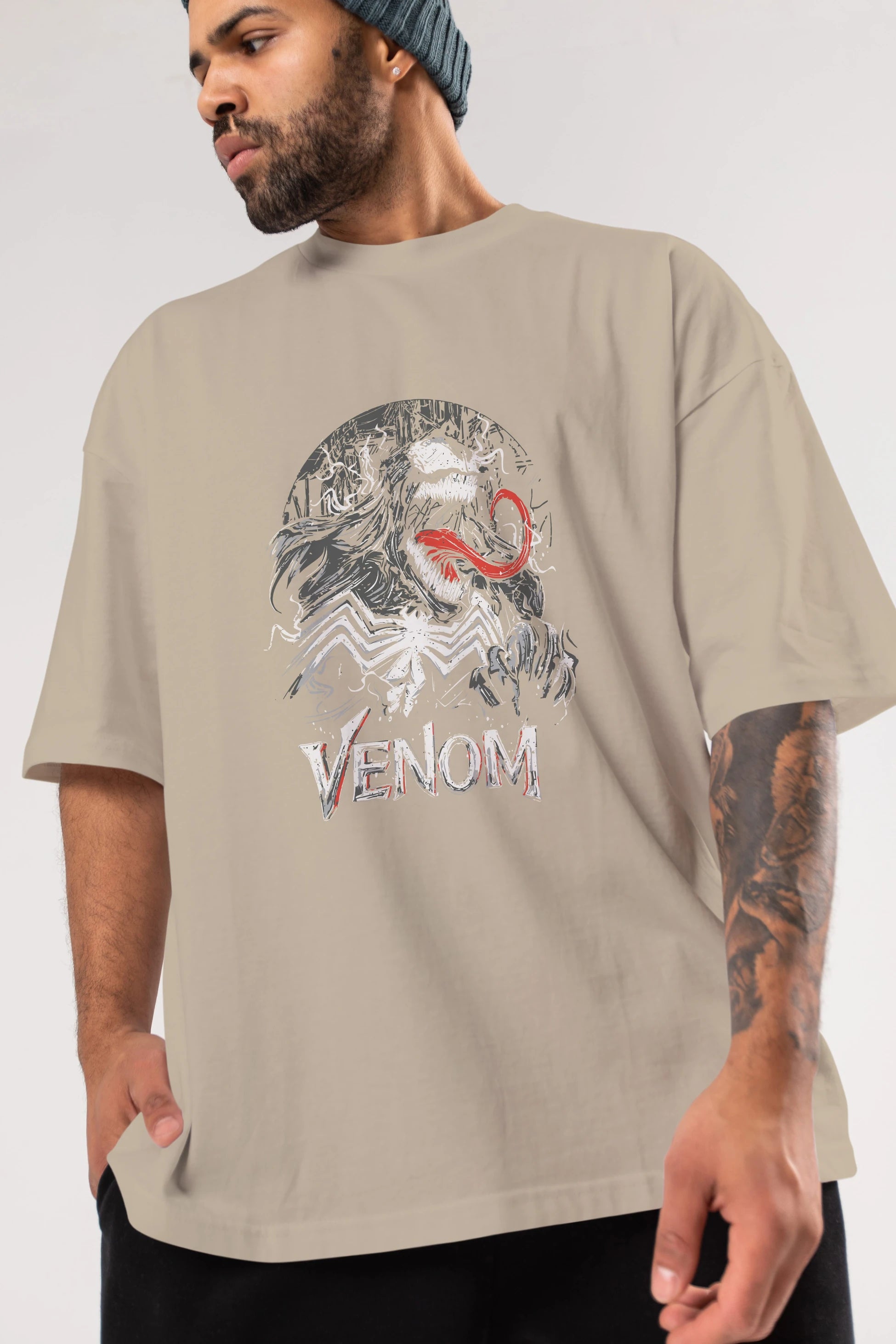 Venom (13) Ön Baskılı Oversize t-shirt Erkek Kadın Unisex %100 Pamuk Bisiklet Yaka tişort