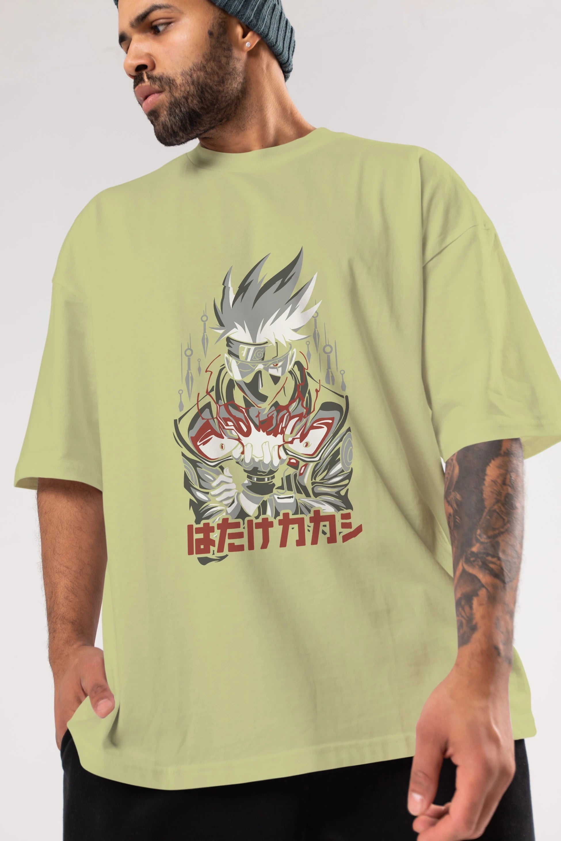 KAKASHI HATAKE NARUTO 1 Anime Ön Baskılı Oversize t-shirt %100 pamuk Erkek Kadın Unisex