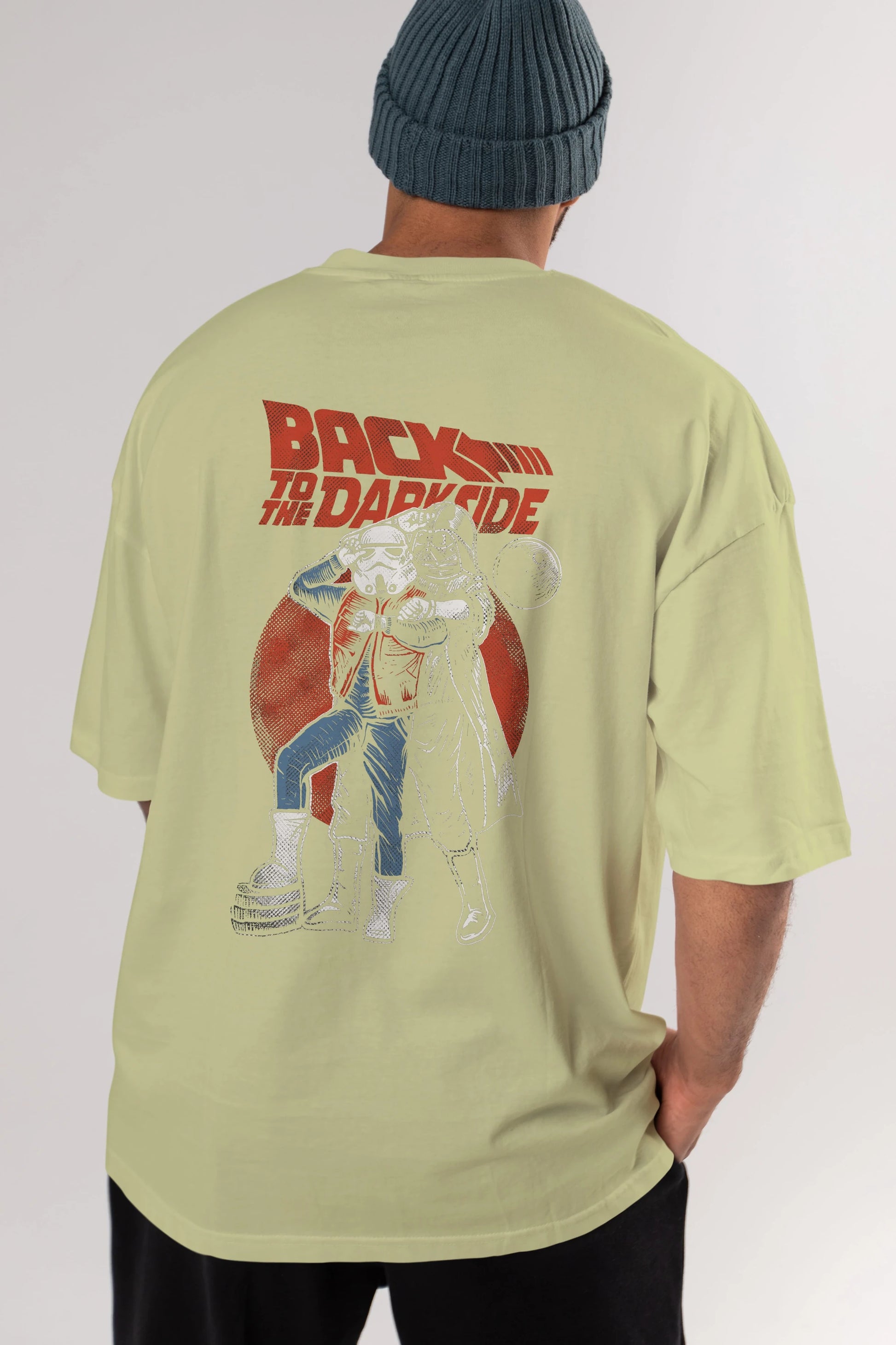 Back To The Darkside Arka Baskılı Oversize t-shirt Erkek Kadın Unisex %100 Pamuk