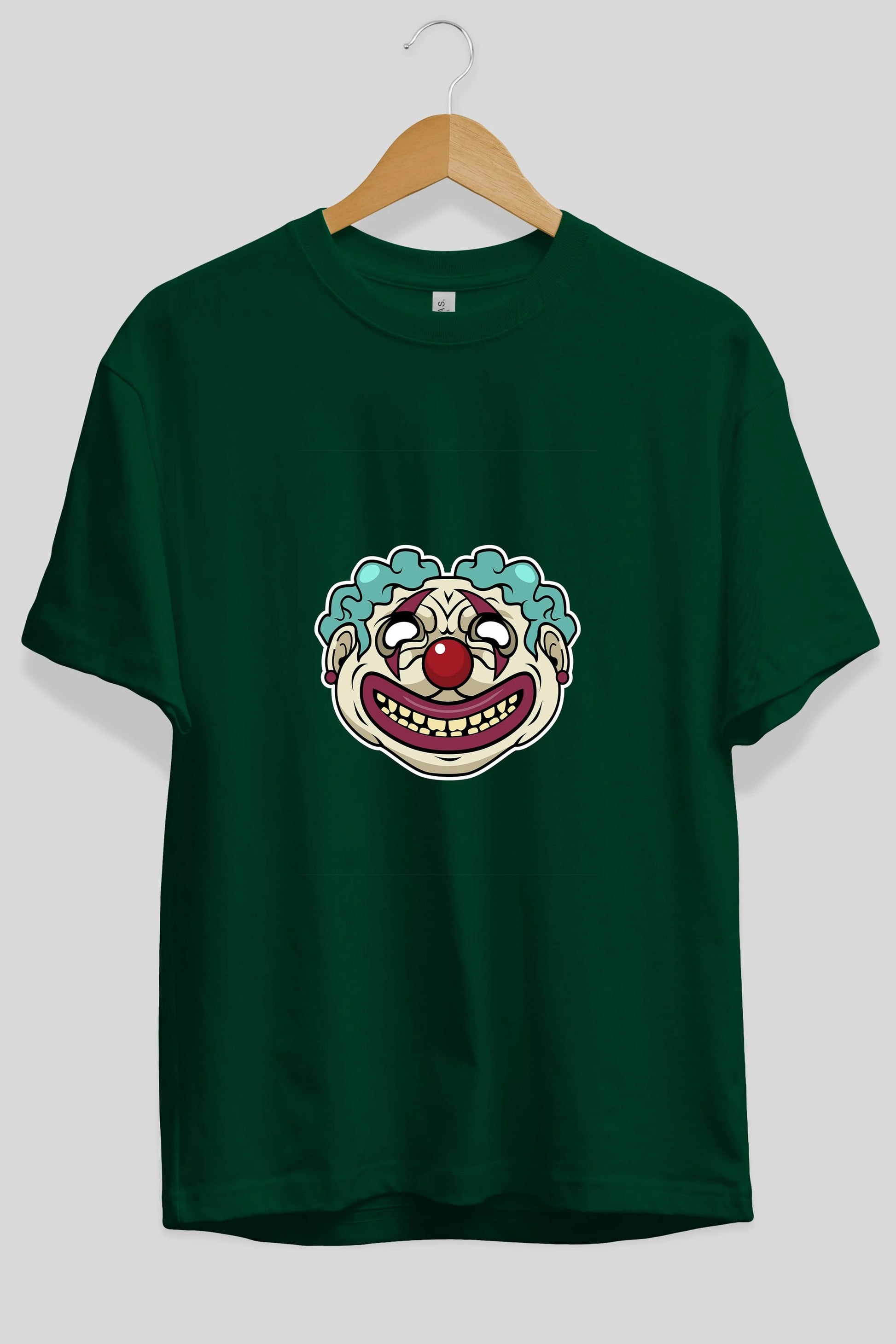 Clown Head Ön Baskılı Oversize t-shirt Erkek Kadın Unisex %100 Pamuk tişort