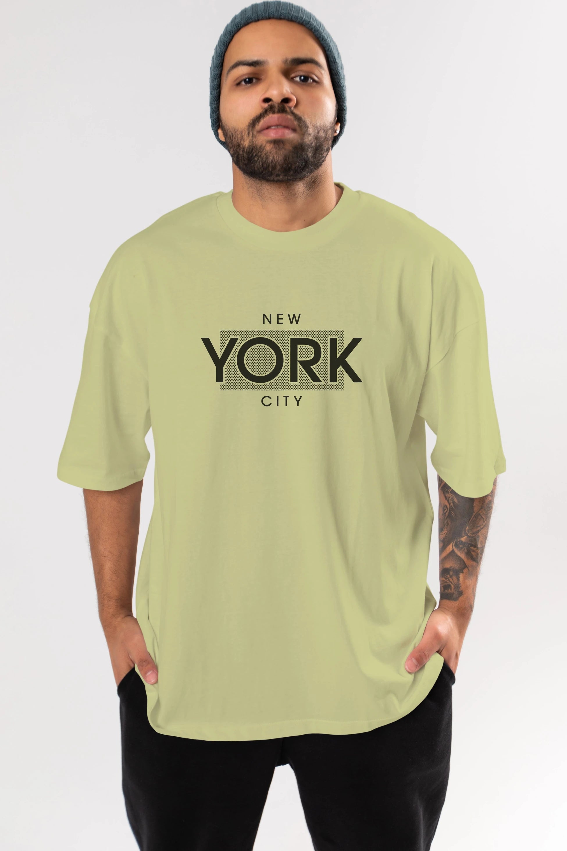 New York City Ön Baskılı Oversize t-shirt Erkek Kadın Unisex