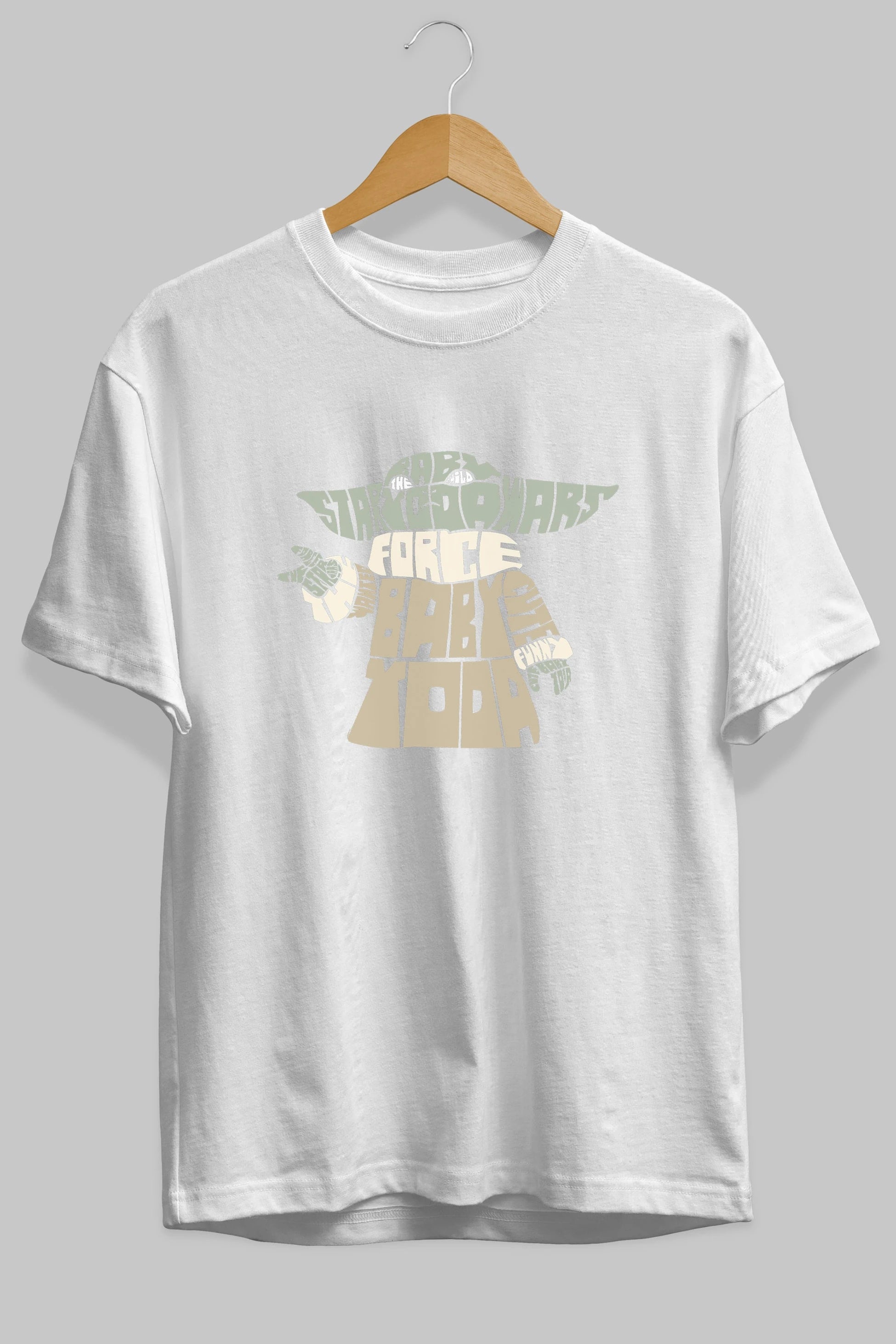 Baby Yoda Ön Baskılı Oversize t-shirt %100 pamuk Erkek Kadın Unisex