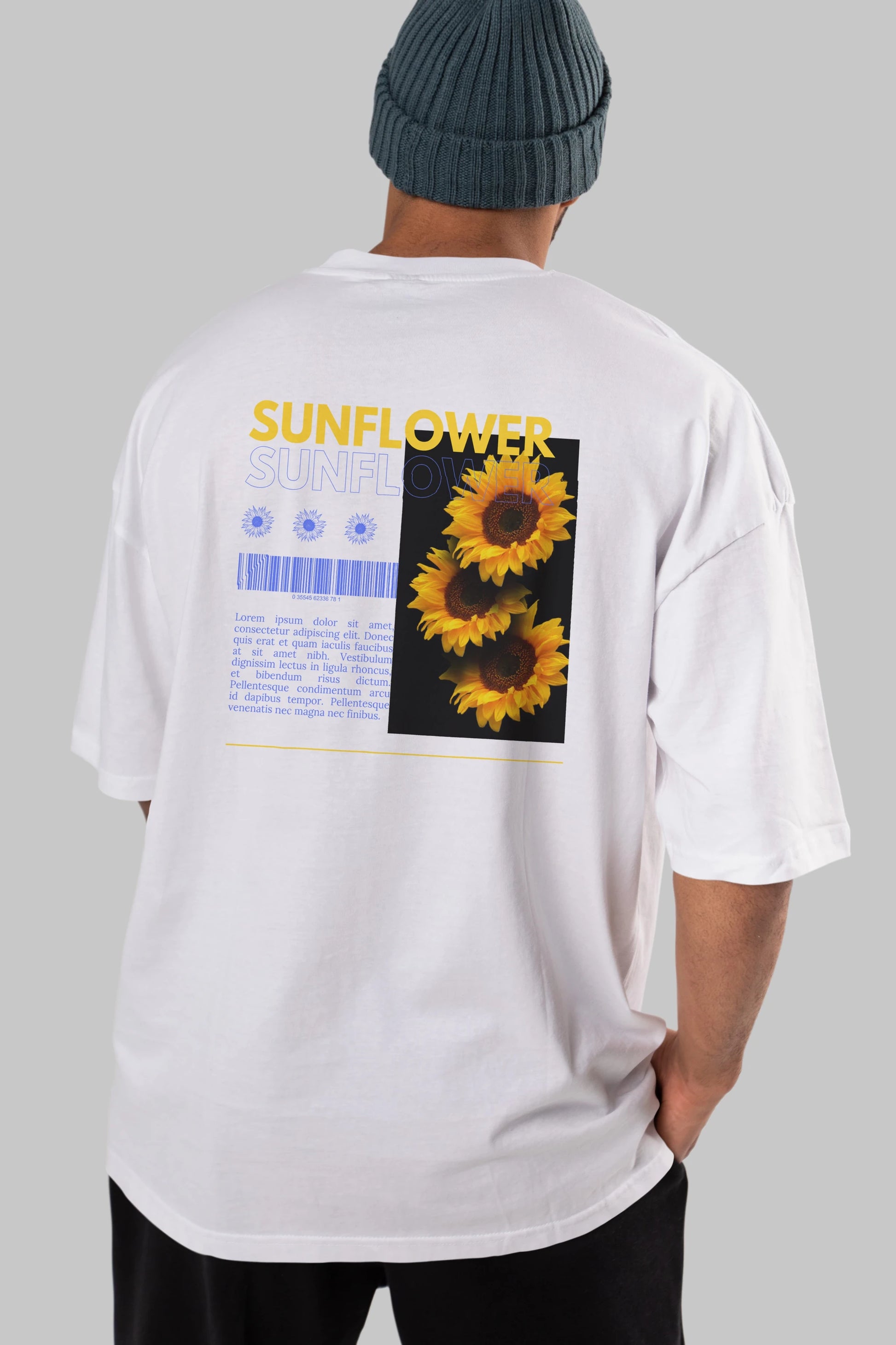 Sunflower Arka Baskılı Oversize t-shirt Erkek Kadın Unisex