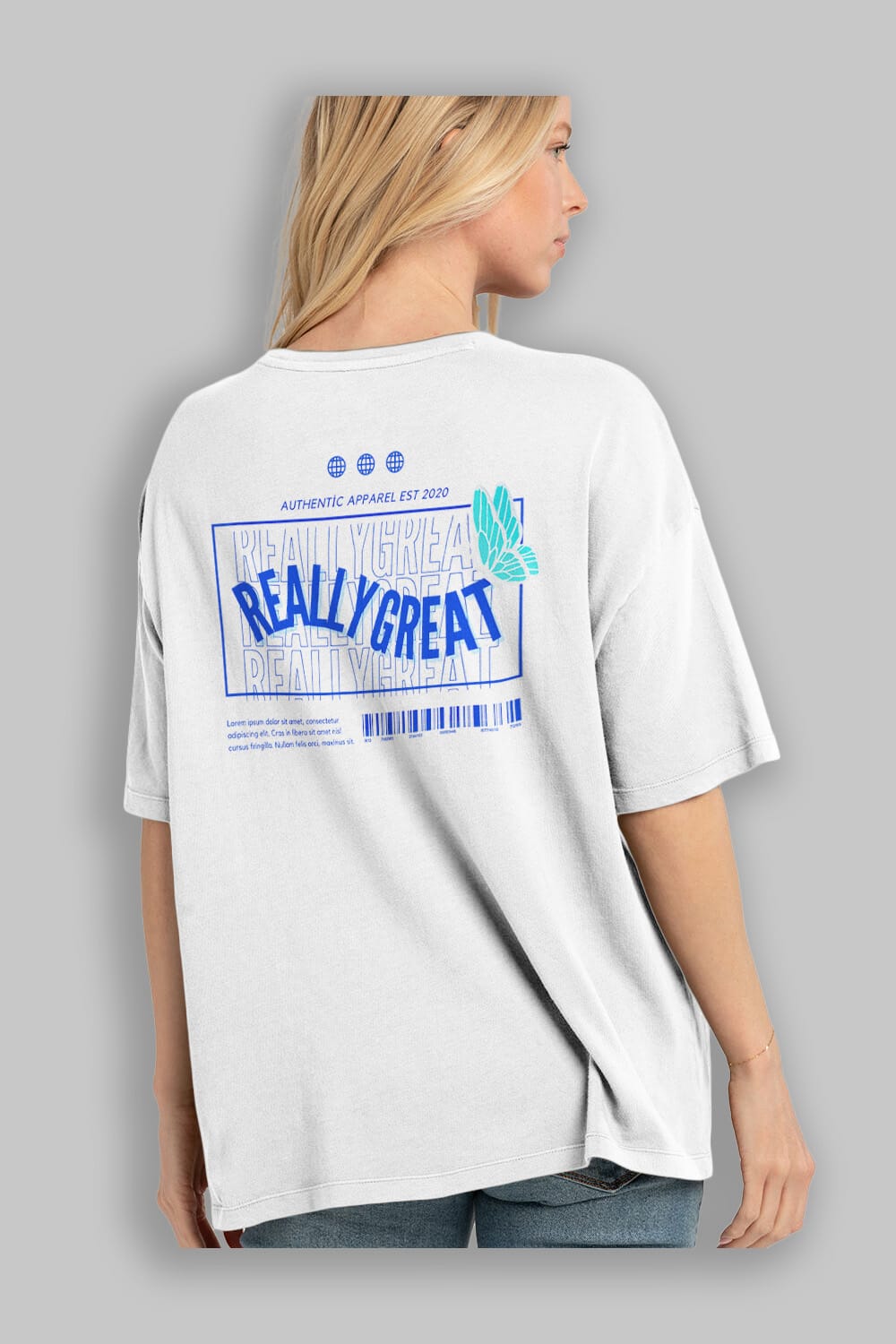 Really Great Yazılı Arka Baskılı Oversize t-shirt Erkek Kadın Unisex