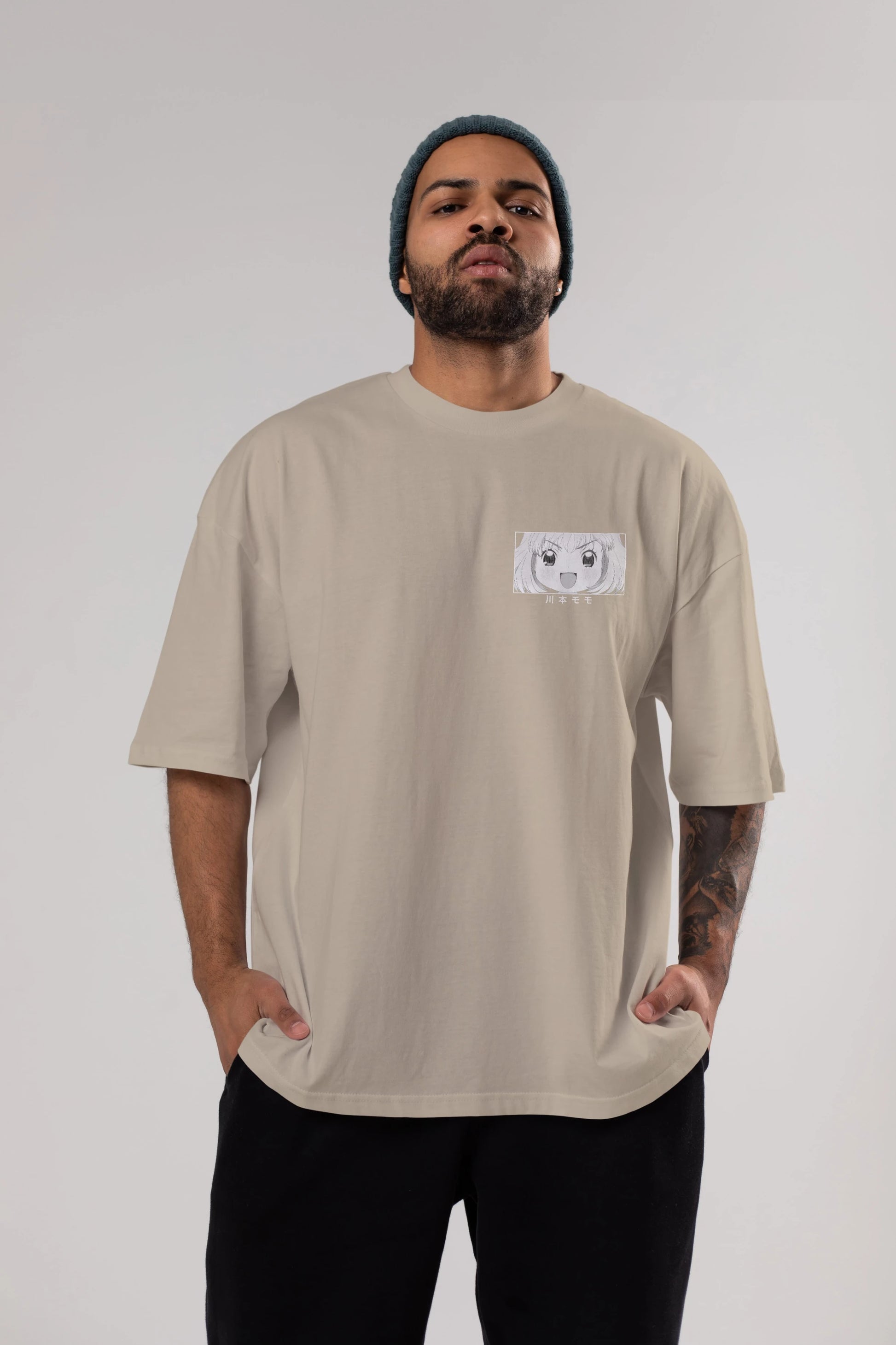 Momo Kawamoto 1 Ön Sol Baskılı Oversize t-shirt Erkek Kadın Unisex %100 Pamuk Bisiklet Yaka tişort
