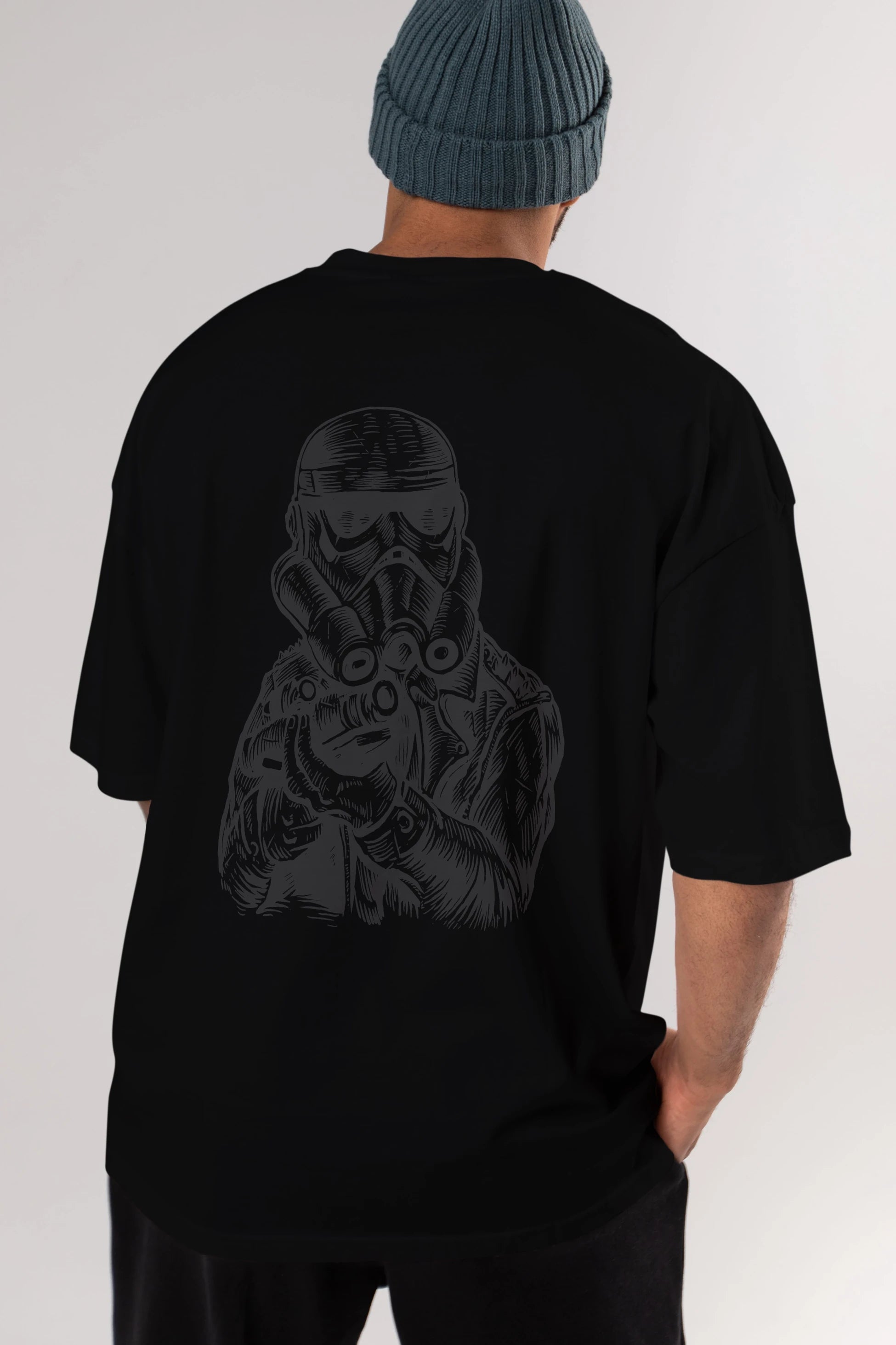 Punktrooper Arka Baskılı Oversize t-shirt Erkek Kadın Unisex %100 Pamuk