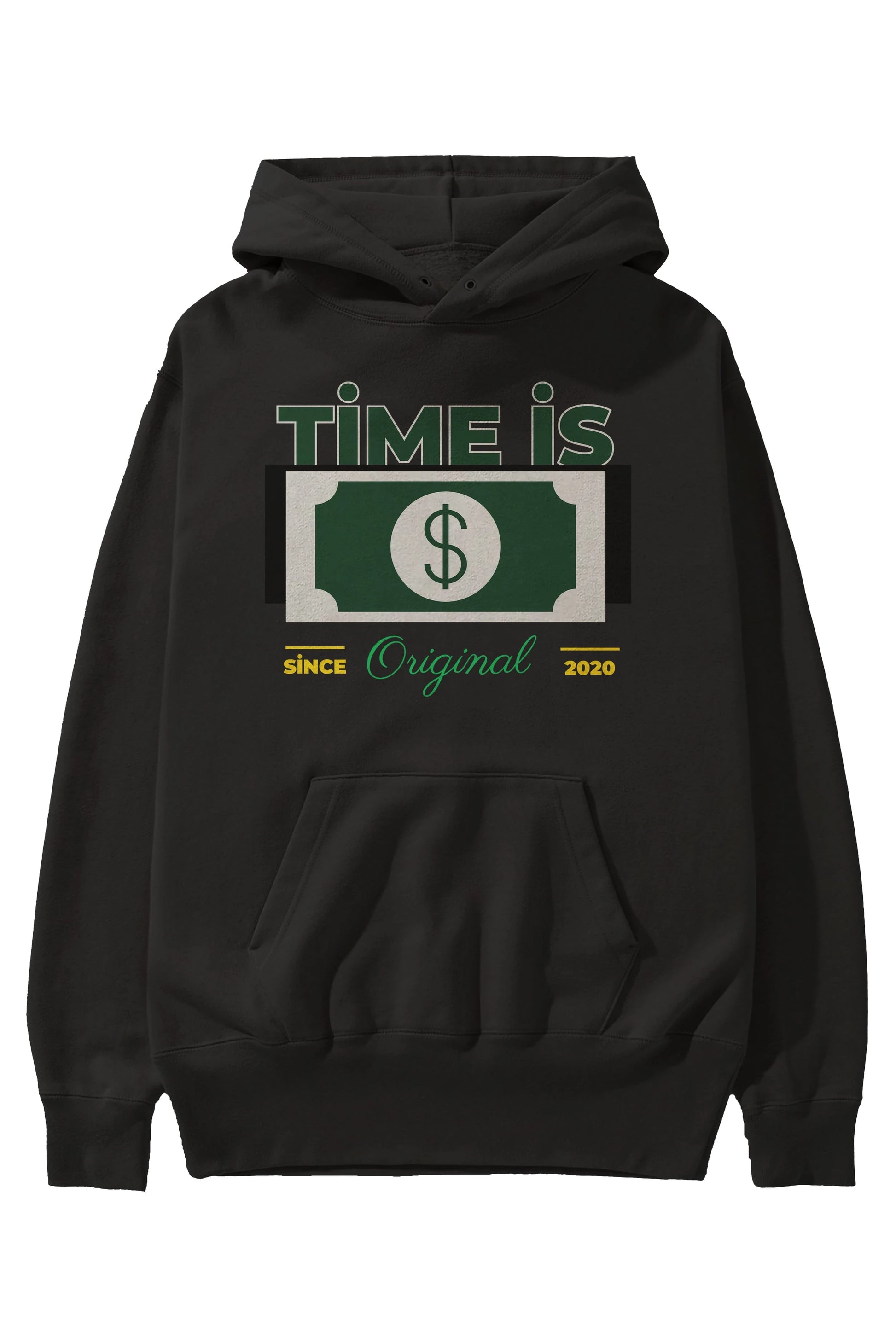 Time is Original Ön Baskılı Oversize Hoodie Kapüşonlu Sweatshirt Erkek Kadın Unisex