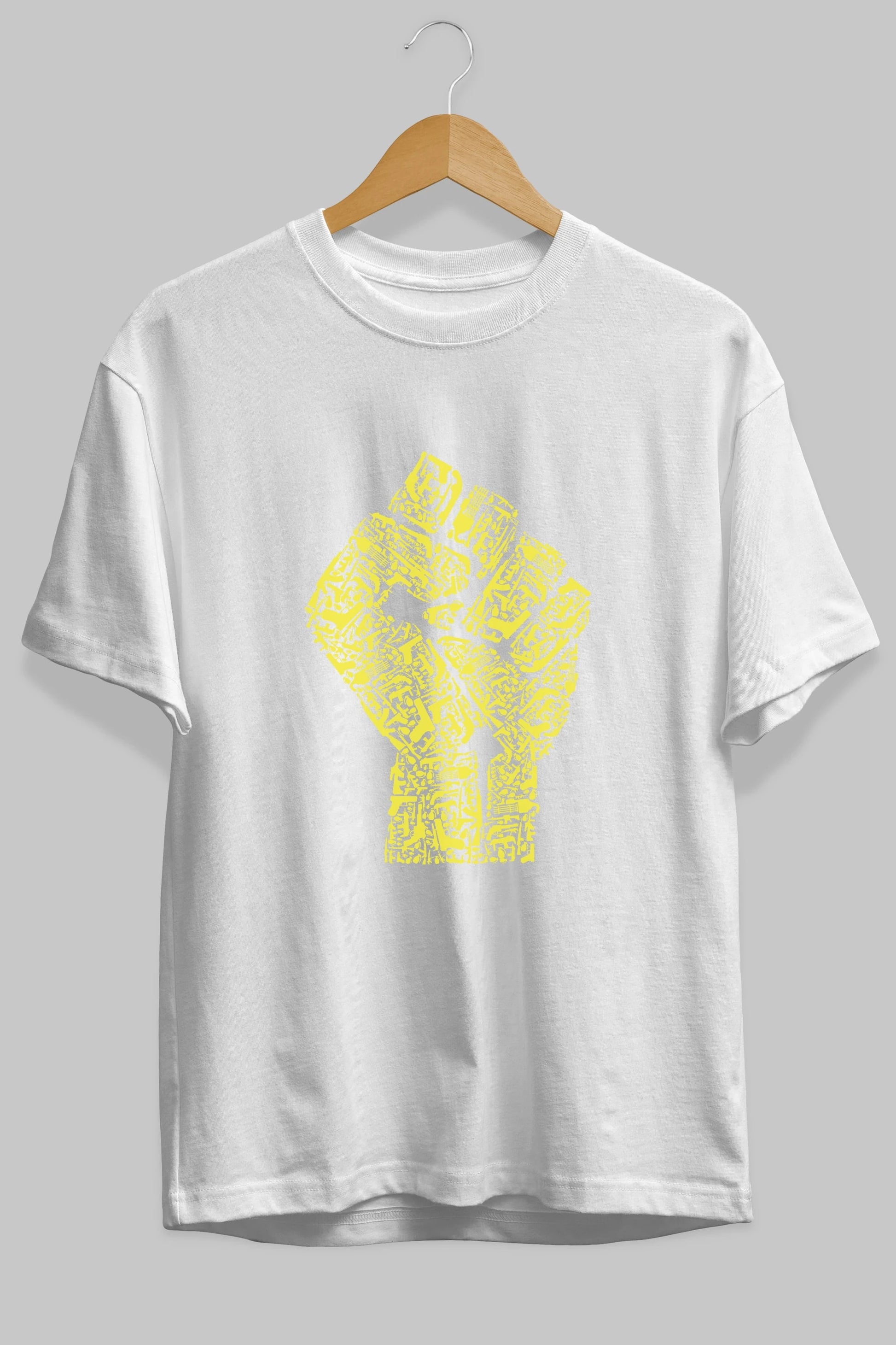 Hand Of Revolution Ön Baskılı Oversize t-shirt %100 pamuk Erkek Kadın Unisex