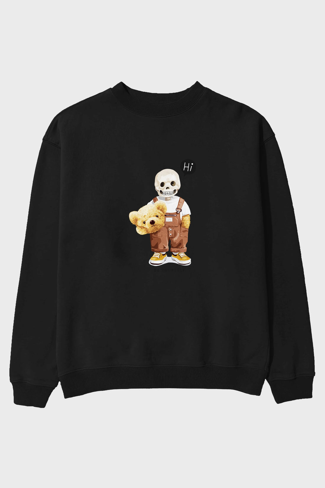 Teddy Bear hi Ön Baskılı Oversize Sweatshirt Erkek Kadın Unisex
