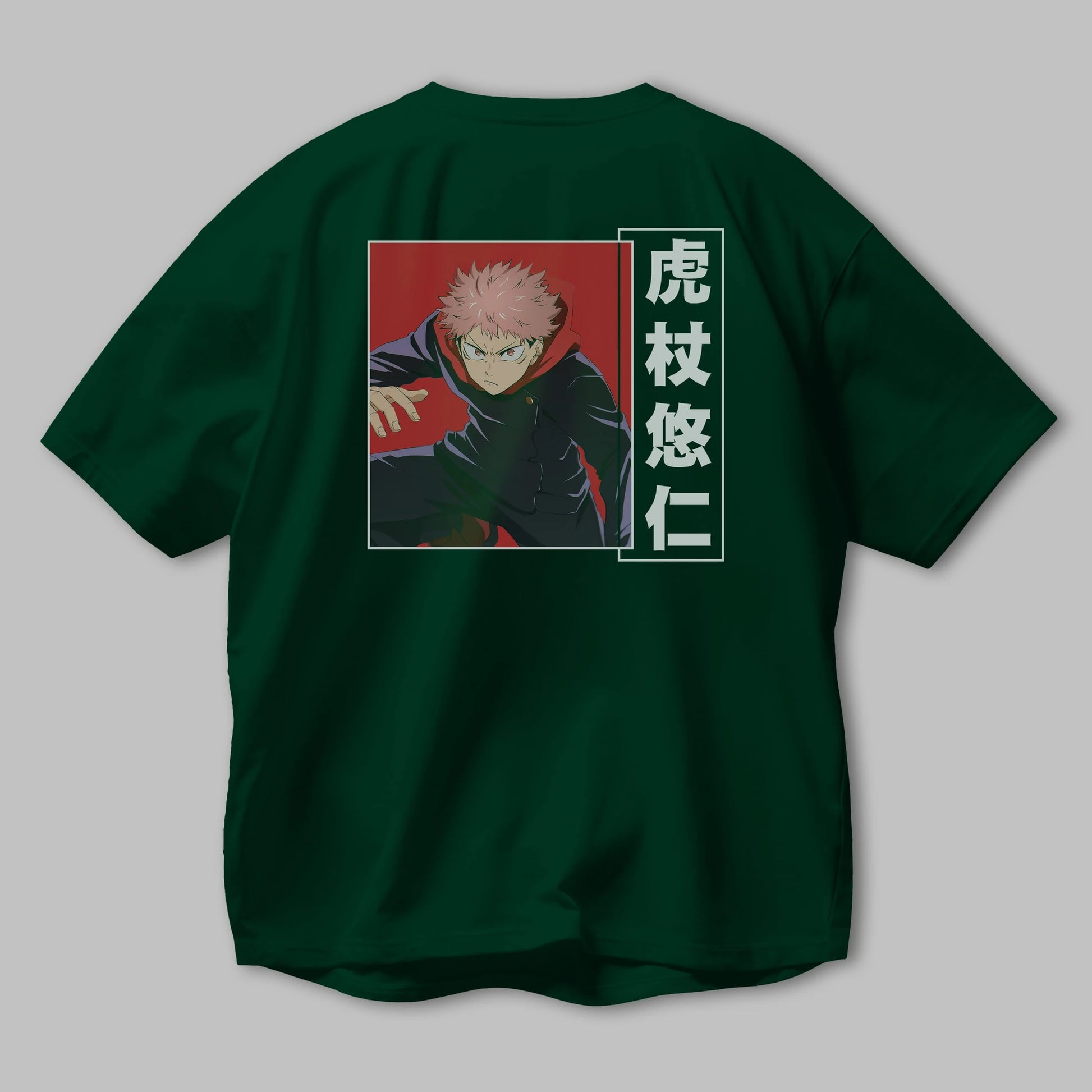 Yuuji Itadori 2 Anime Arka Baskılı Oversize t-shirt Erkek Kadın Unisex