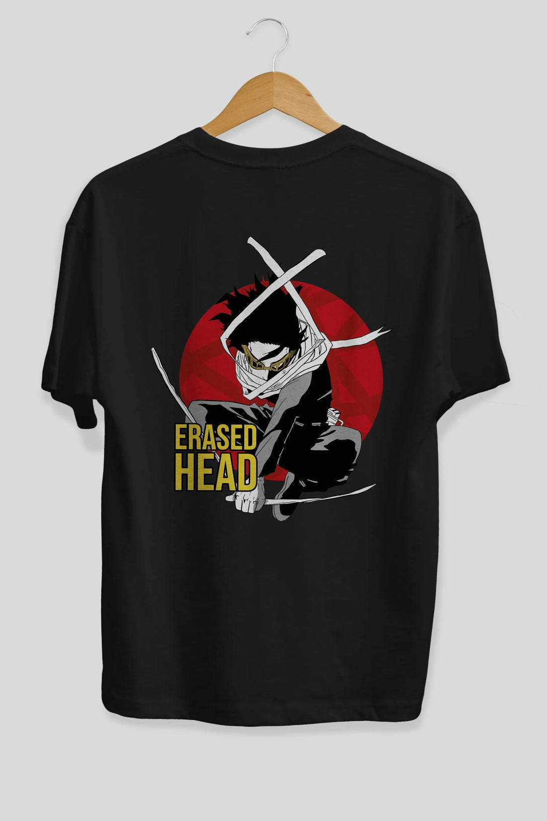 Erased Head Anime Arka Baskılı Oversize t-shirt Erkek Kadın Unisex