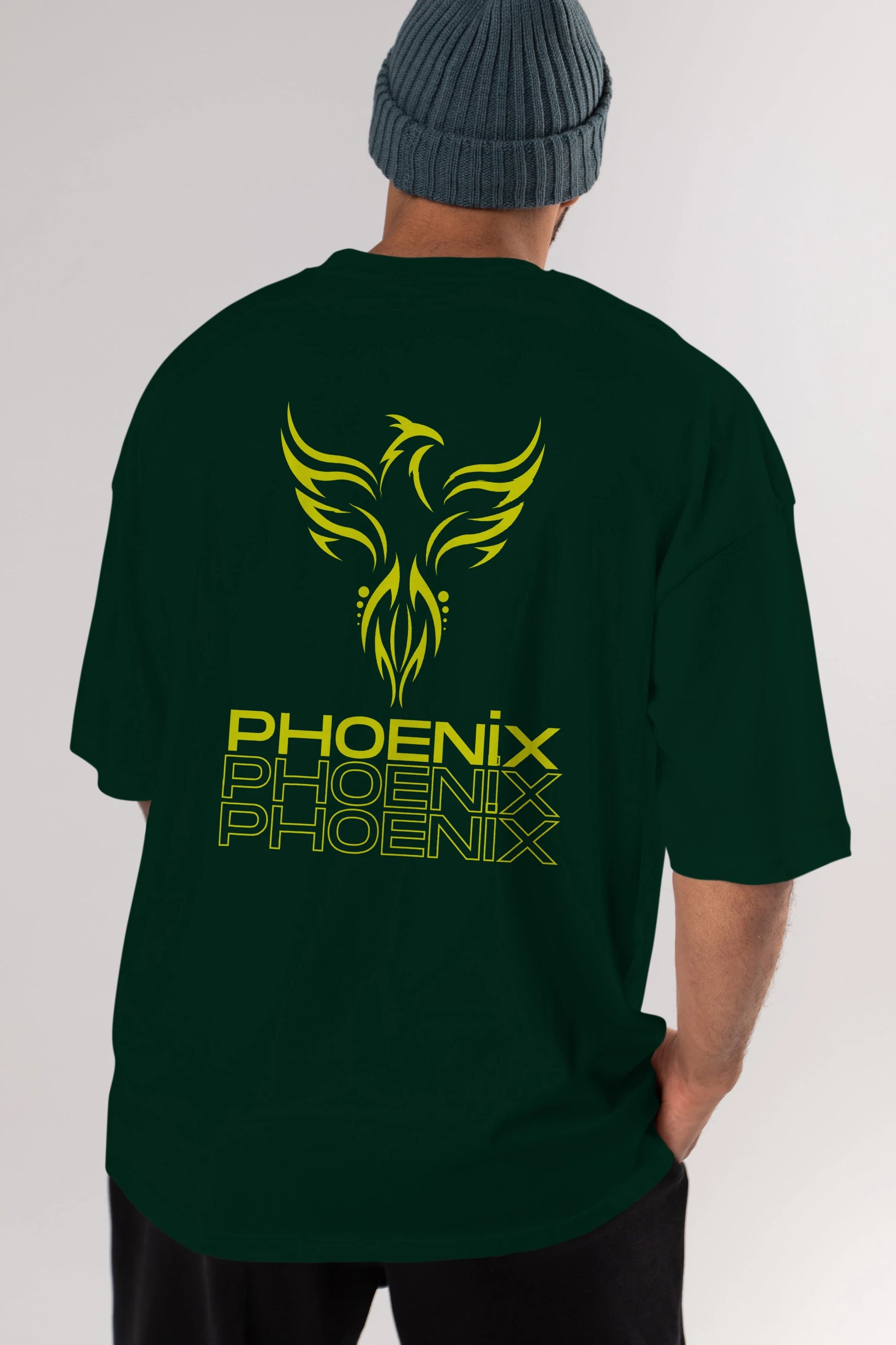 Phoenix Yazılı Arka Baskılı Oversize t-shirt Erkek Kadın Unisex