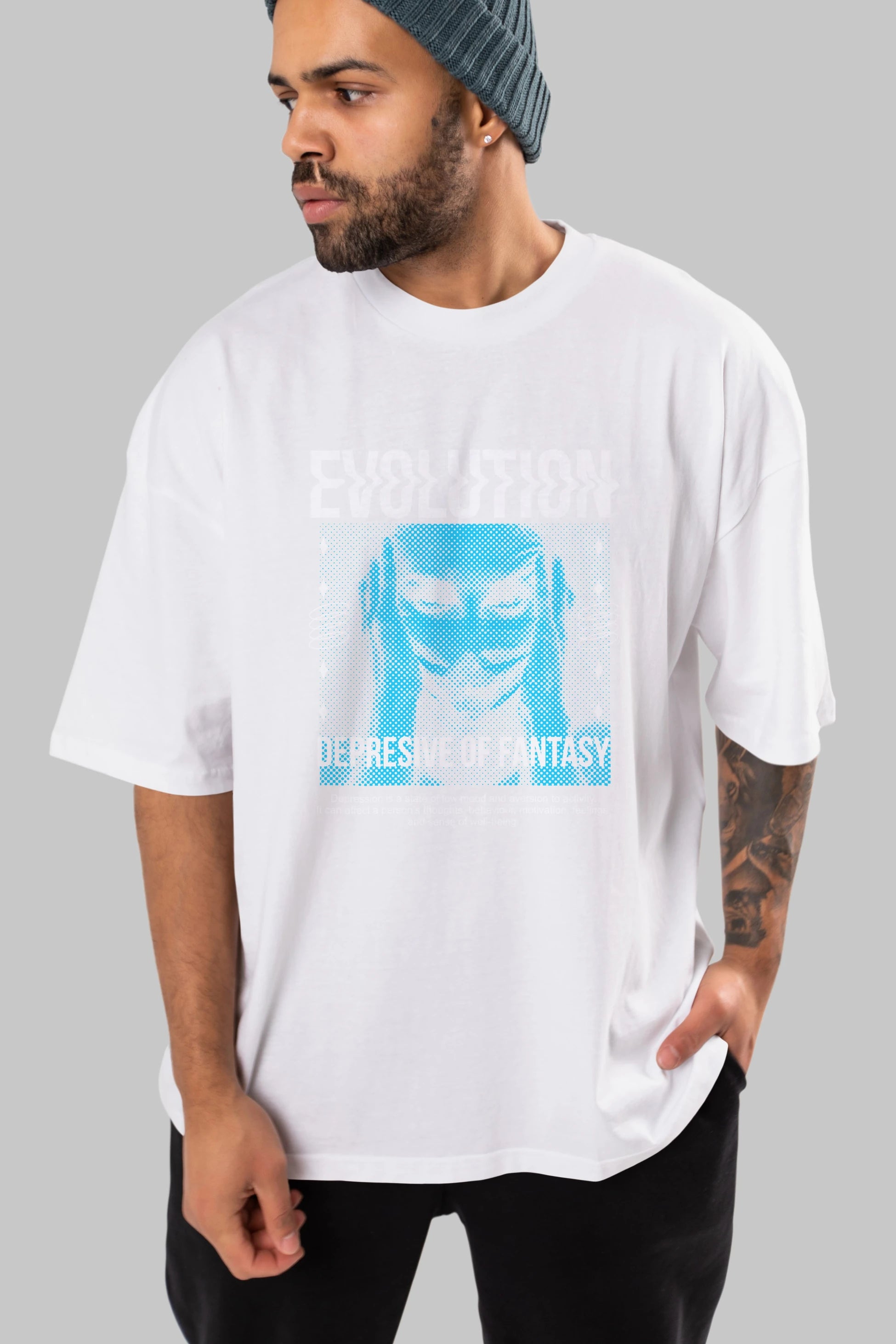 Evolution Ön Baskılı Oversize t-shirt Erkek Kadın Unisex