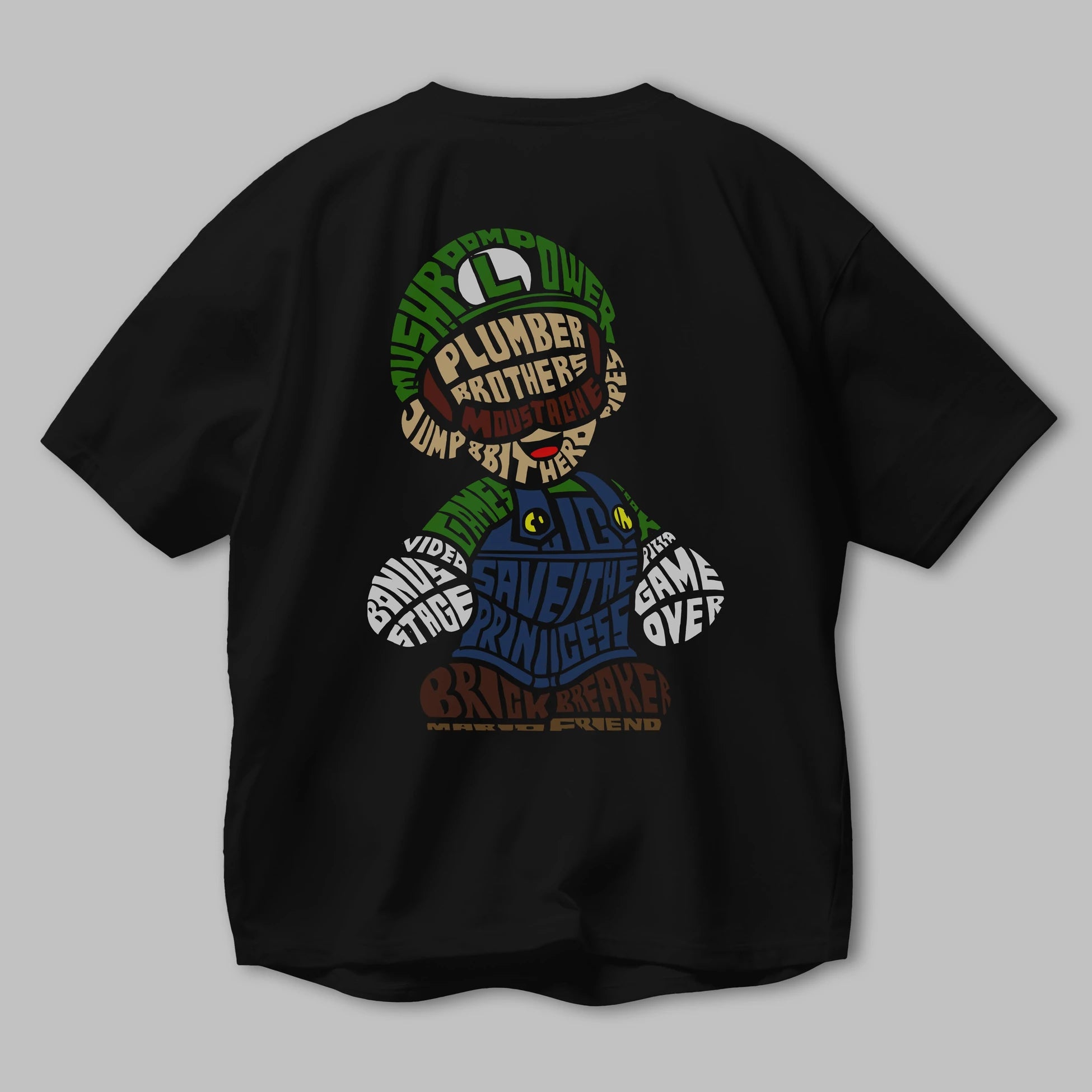 Plumber Brothers Arka Baskılı Oversize t-shirt %100 pamuk Erkek Kadın Unisex