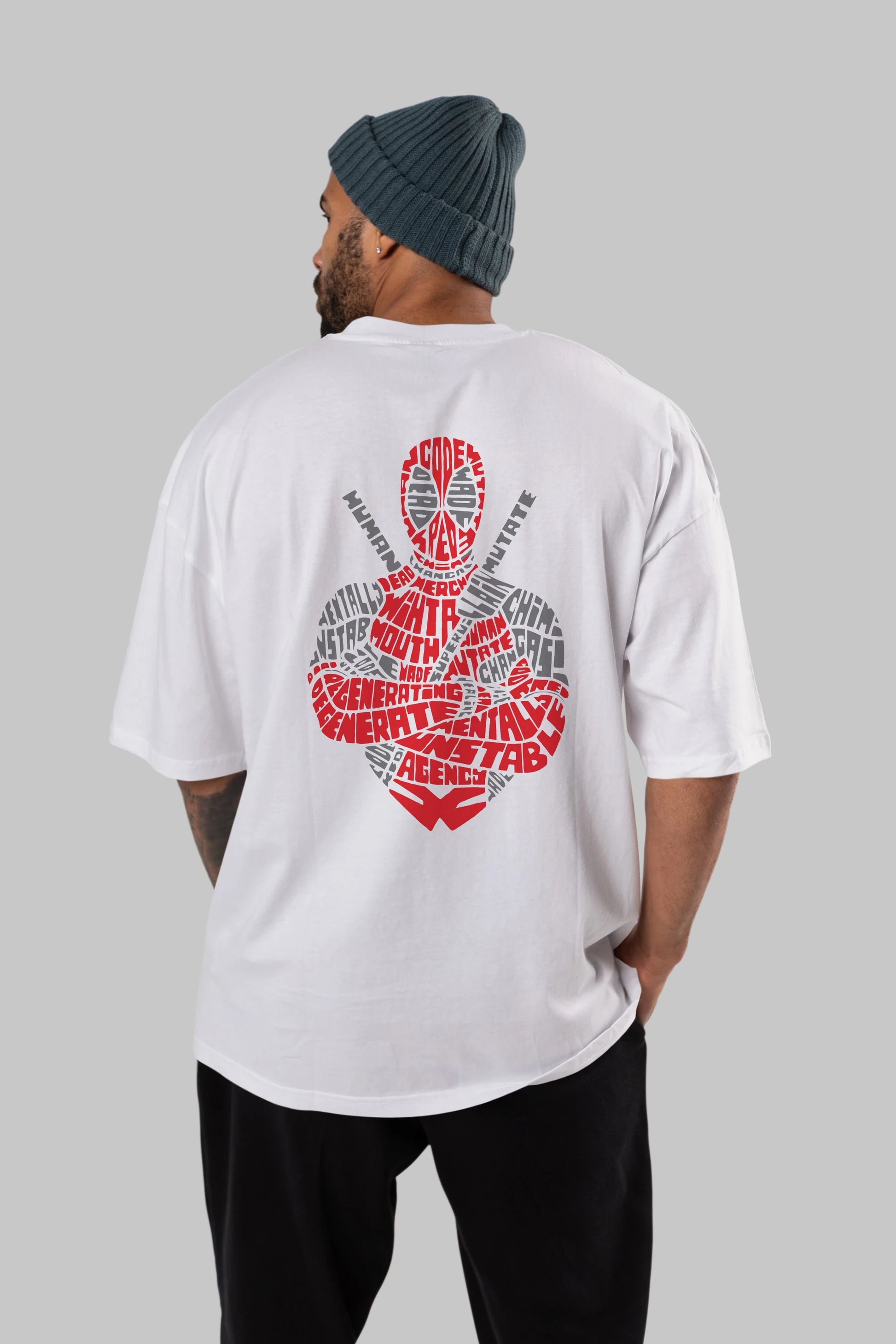 Deadpool (16) Arka Baskılı Oversize t-shirt Erkek Kadın Unisex %100 Pamuk Bisiklet Yaka tişort