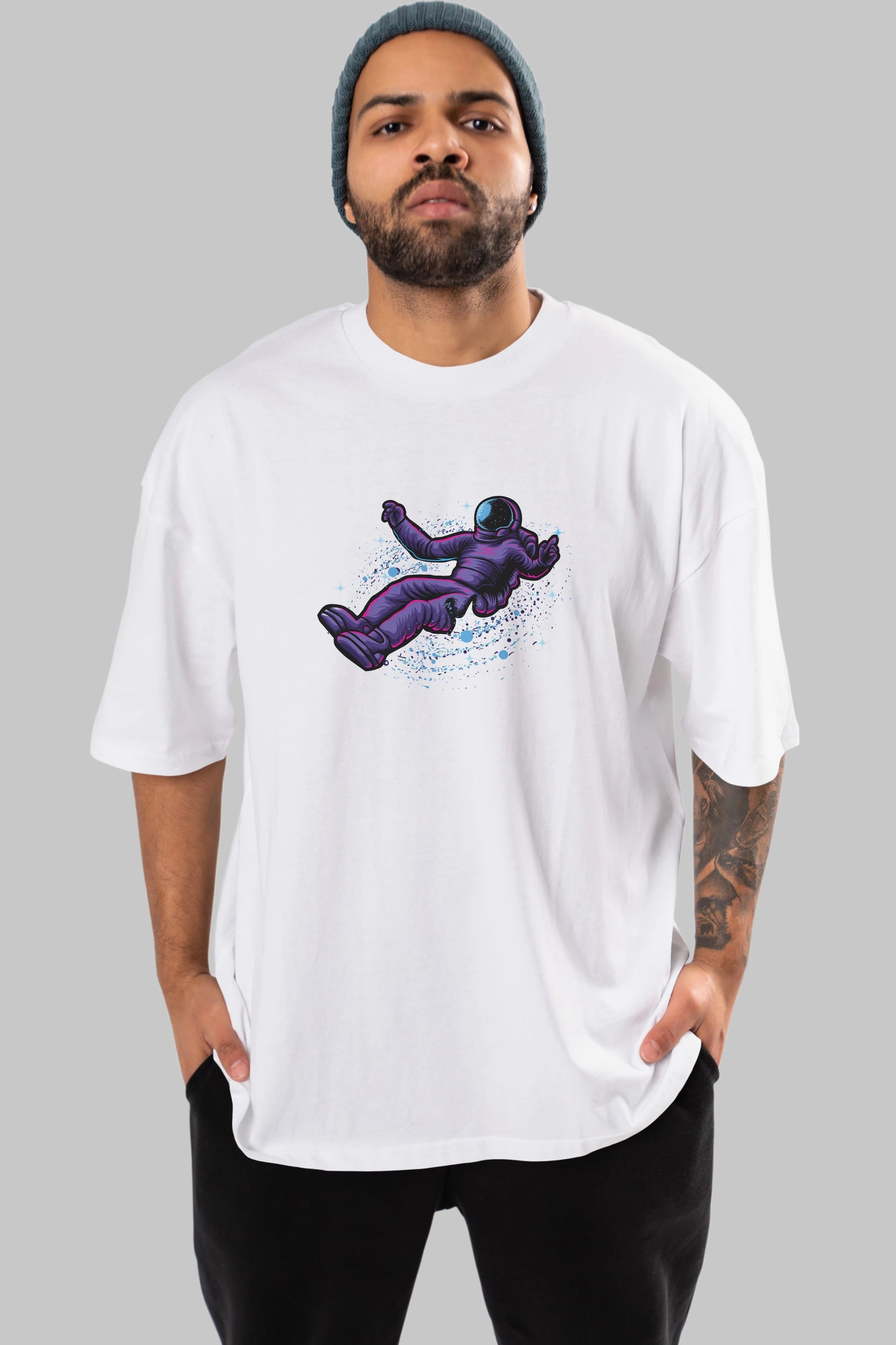 Having fun in outer space Ön Baskılı Oversize t-shirt Erkek Kadın Unisex