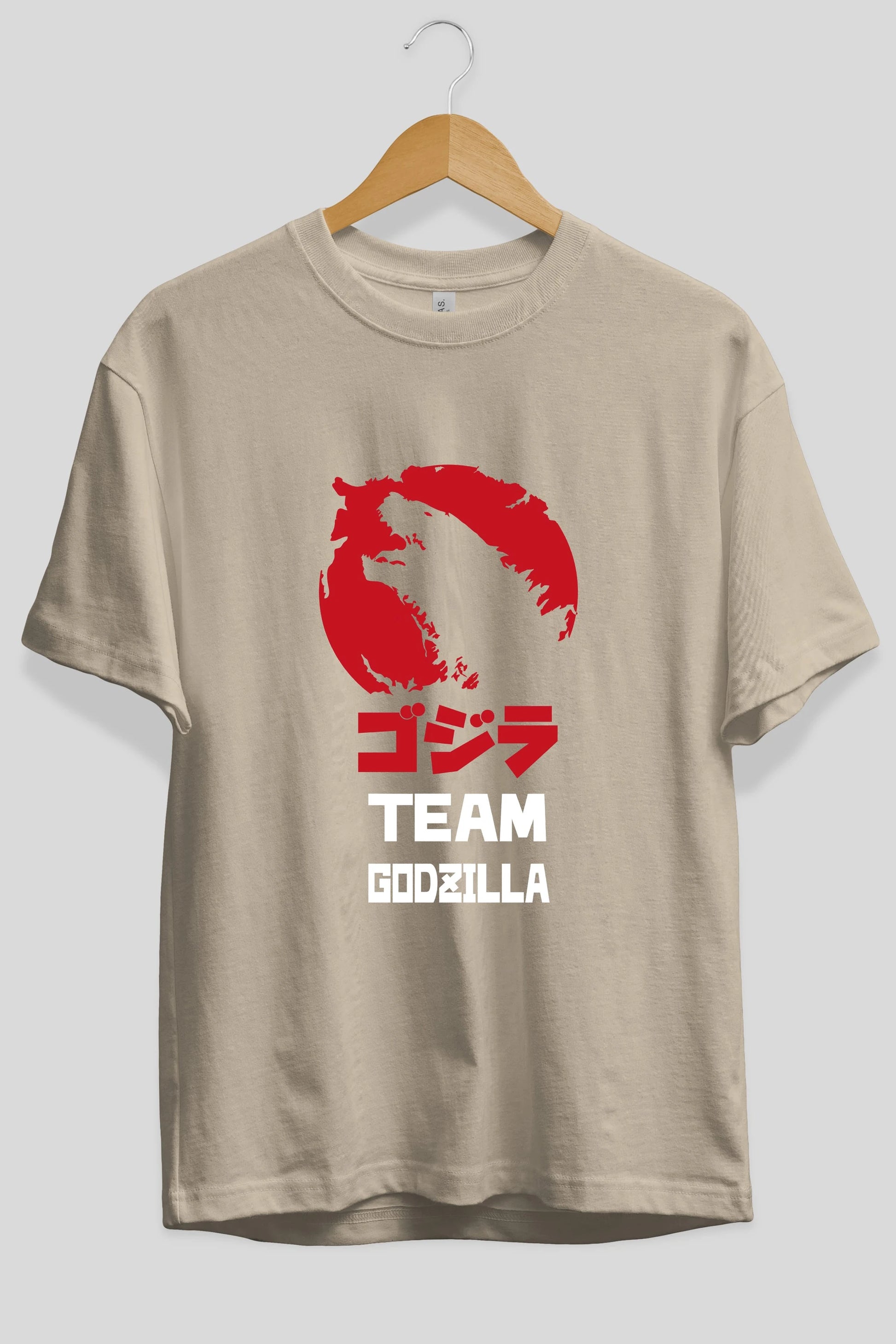 Team Godzilla Ön Baskılı Oversize t-shirt Erkek Kadın Unisex %100 Pamuk Bisiklet Yaka tişort
