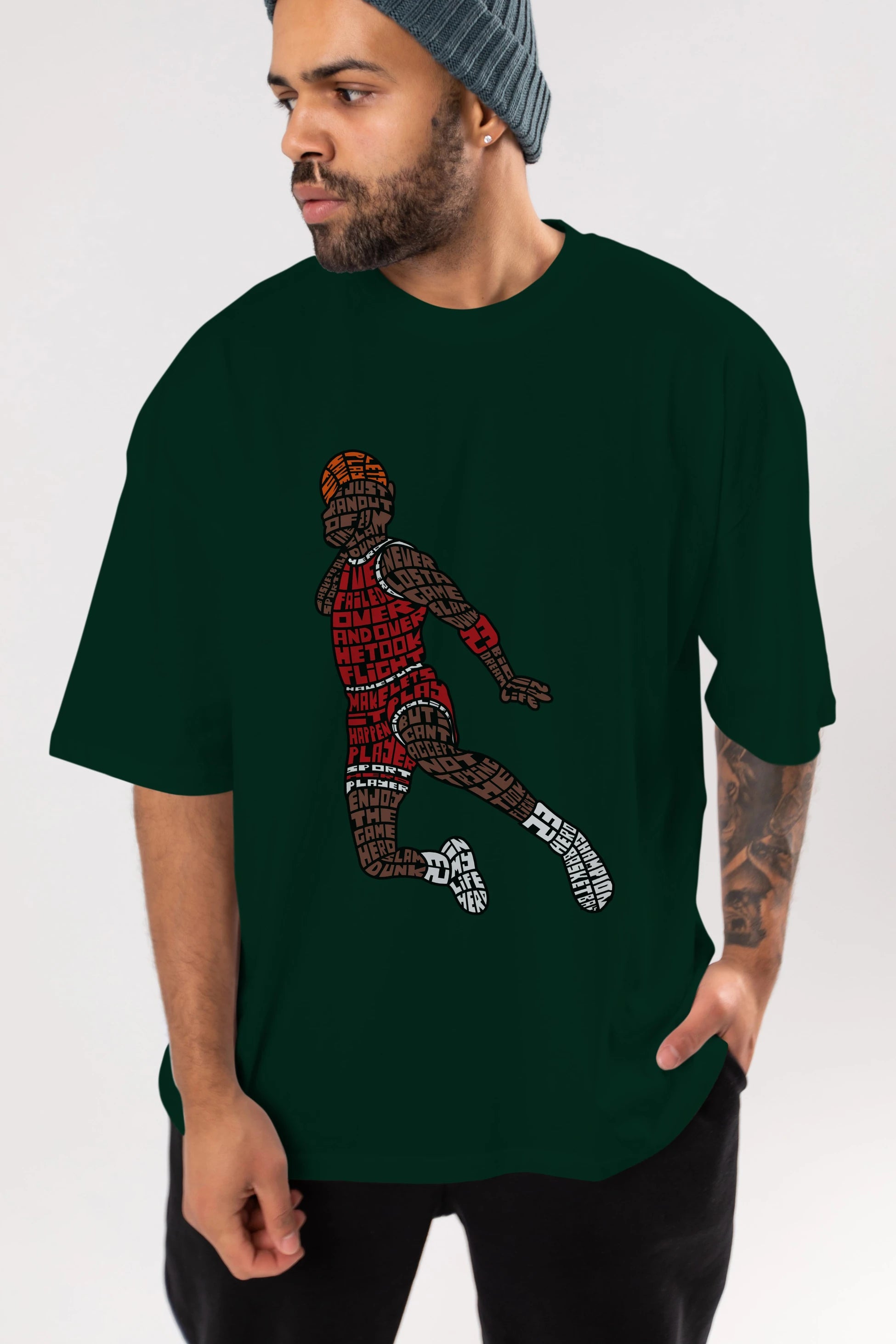 Slamdunk Ön Baskılı Oversize t-shirt %100 pamuk Erkek Kadın Unisex