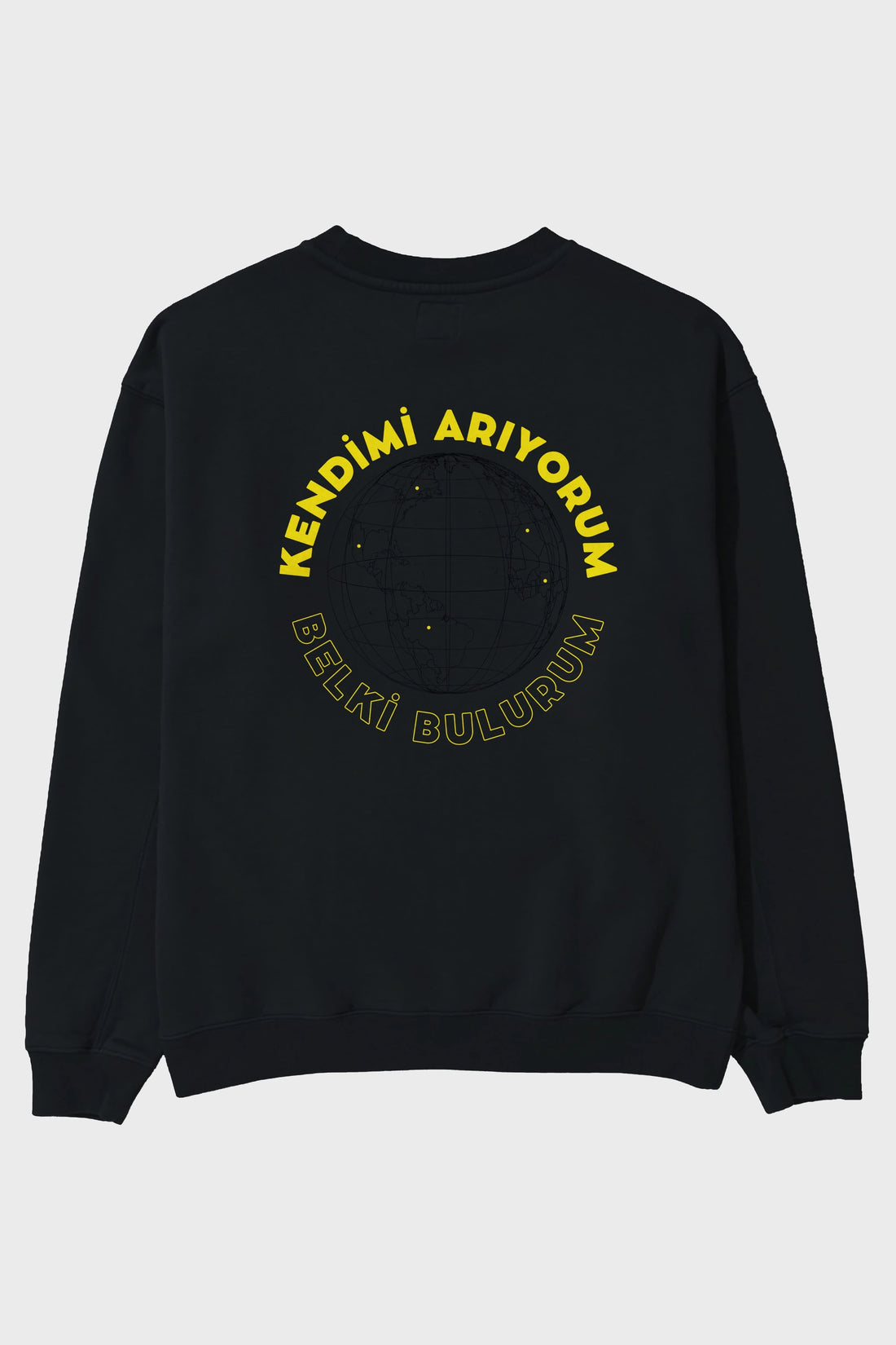 Kendimi Arıyorum Yazılı Arka Baskılı Oversize Sweatshirt Erkek Kadın Unisex