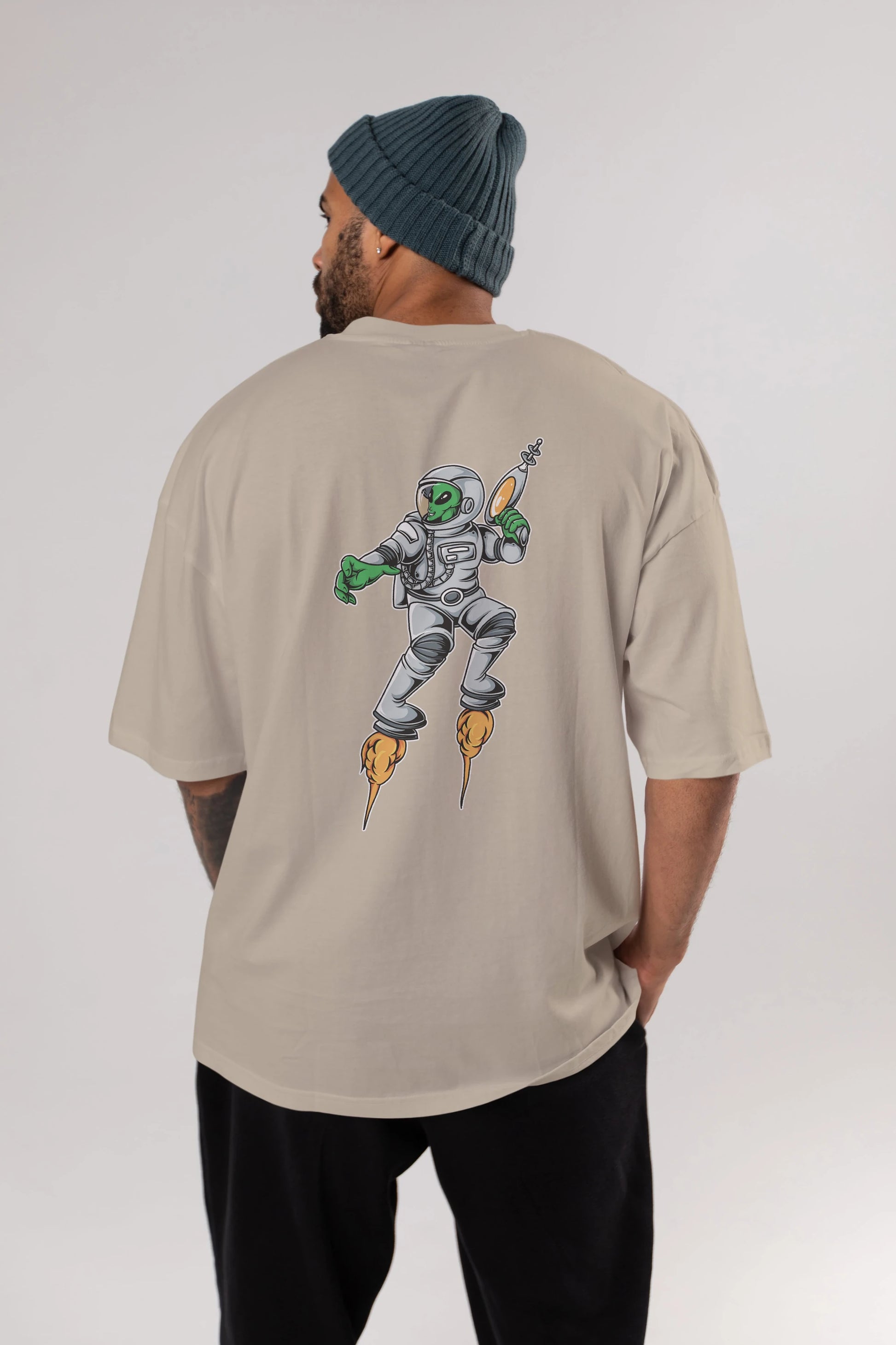 Alien Wars Tshirt Arka Baskılı Oversize t-shirt Erkek Kadın Unisex