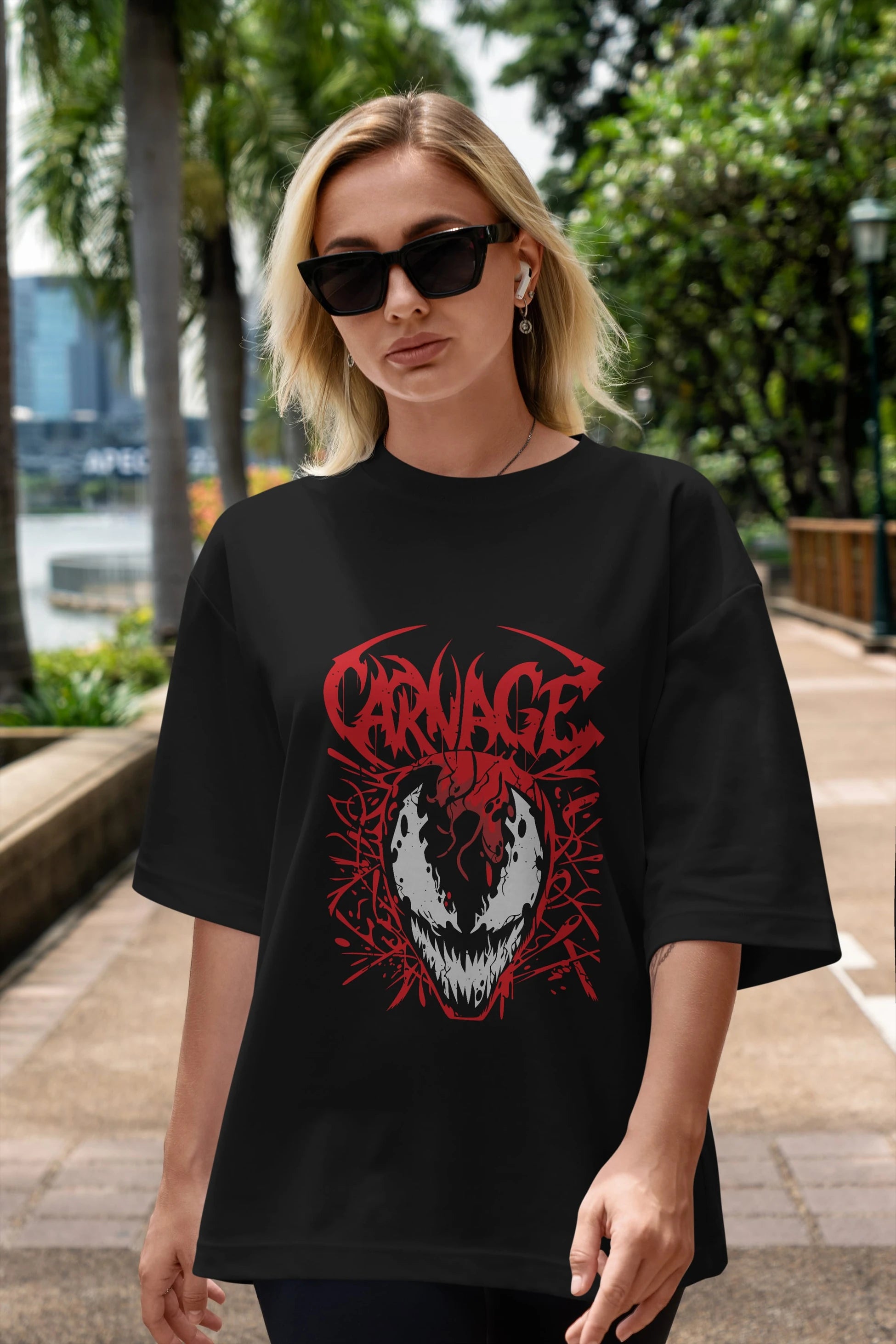 Venom (22) Ön Baskılı Oversize t-shirt Erkek Kadın Unisex %100 Pamuk Bisiklet Yaka tişort