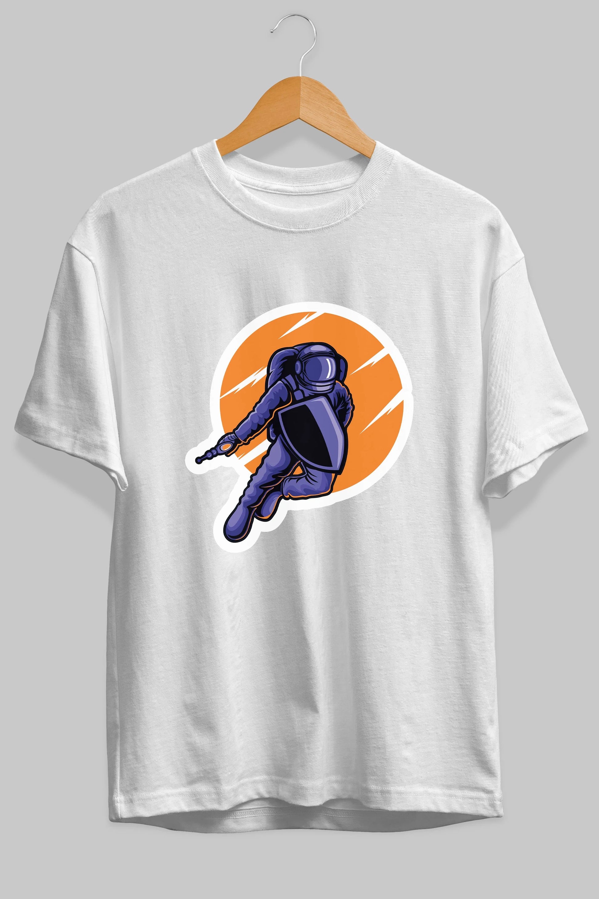 Astro Wars Sticker Ön Baskılı Oversize t-shirt Erkek Kadın Unisex