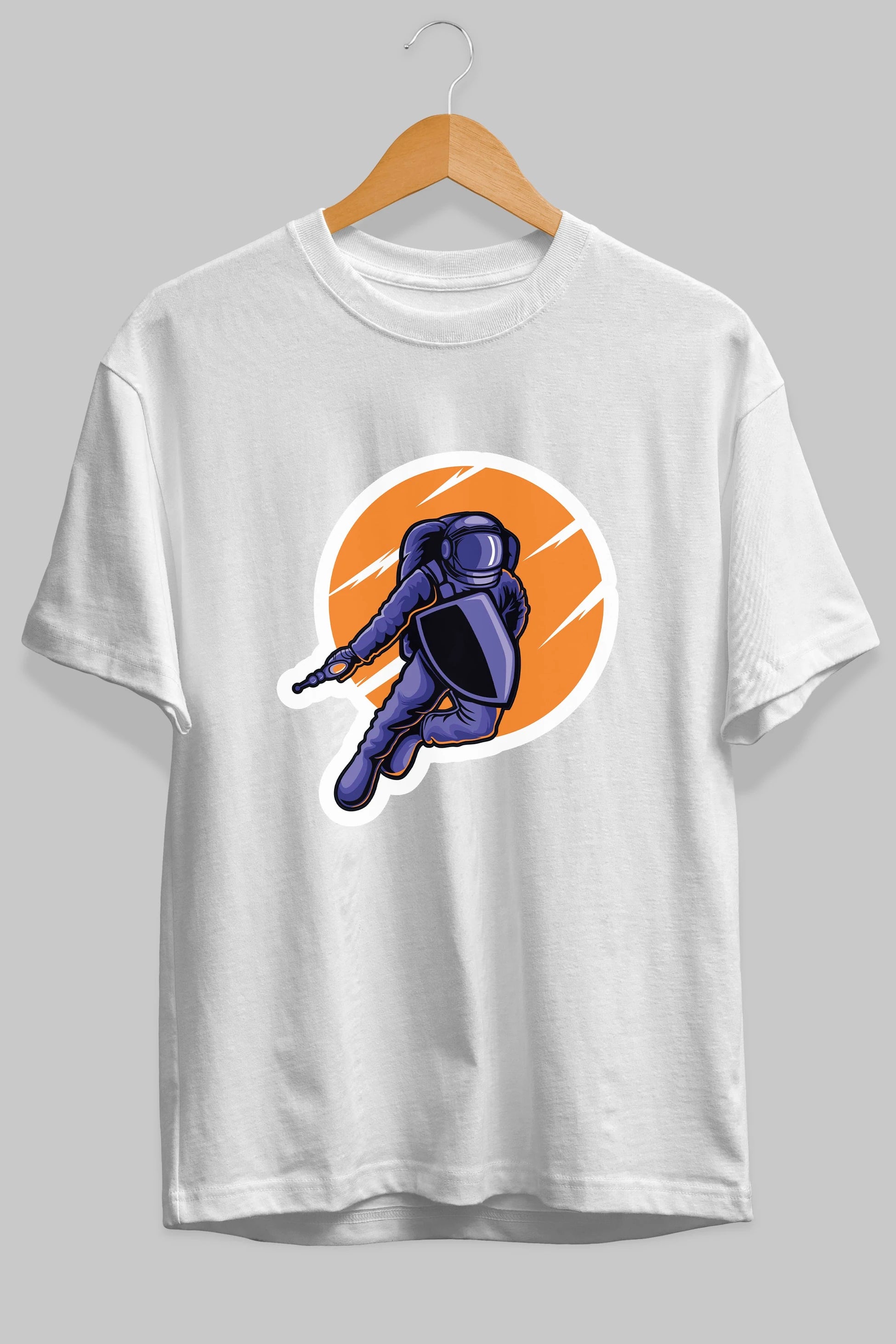 Astro Wars Sticker Ön Baskılı Oversize t-shirt Erkek Kadın Unisex