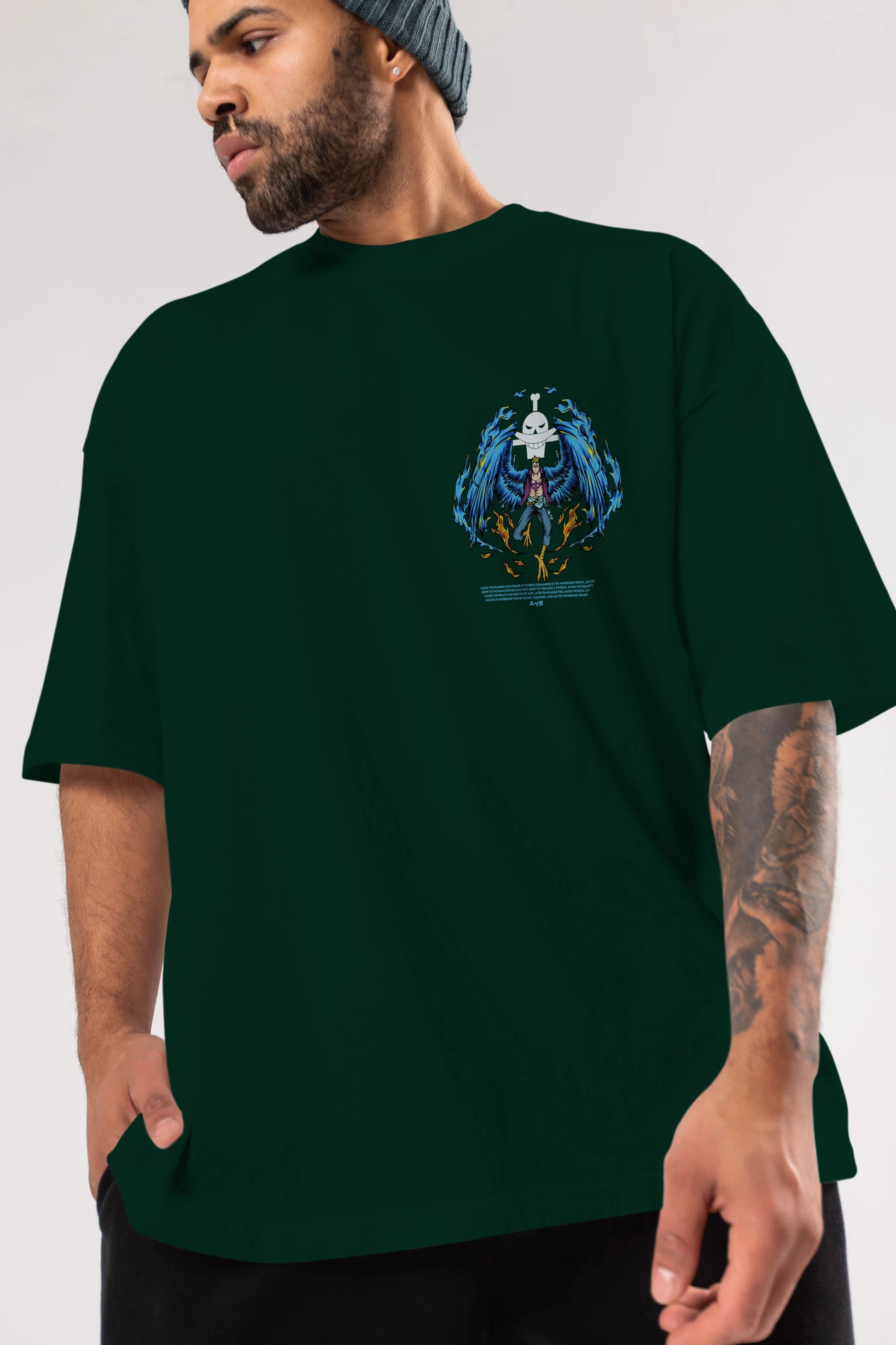 Marco Ön Sol Baskılı Oversize t-shirt Erkek Kadın Unisex %100 Pamuk Bisiklet Yaka tişort