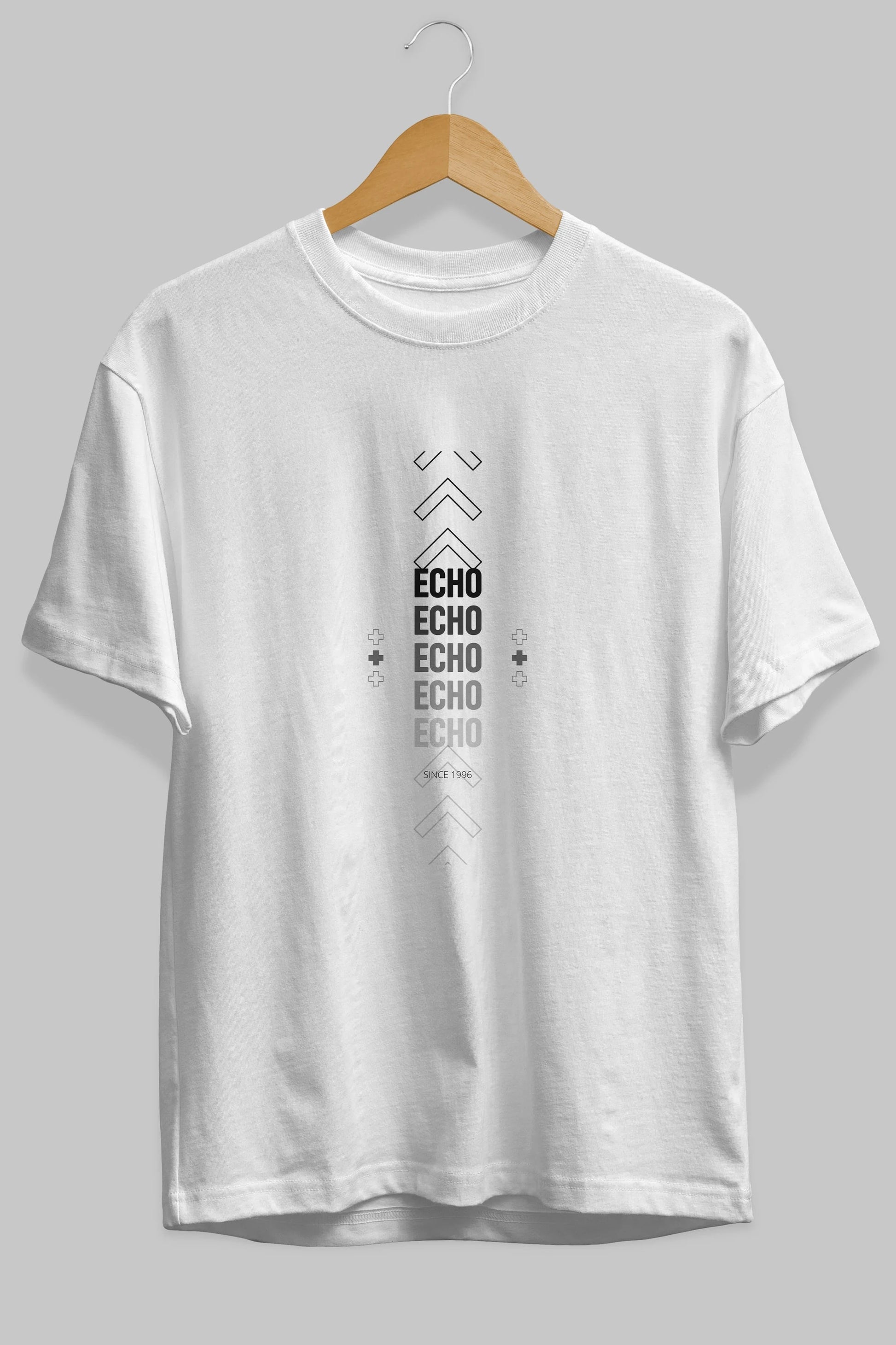 Echo Yazılı Ön Baskılı Oversize t-shirt Erkek Kadın Unisex