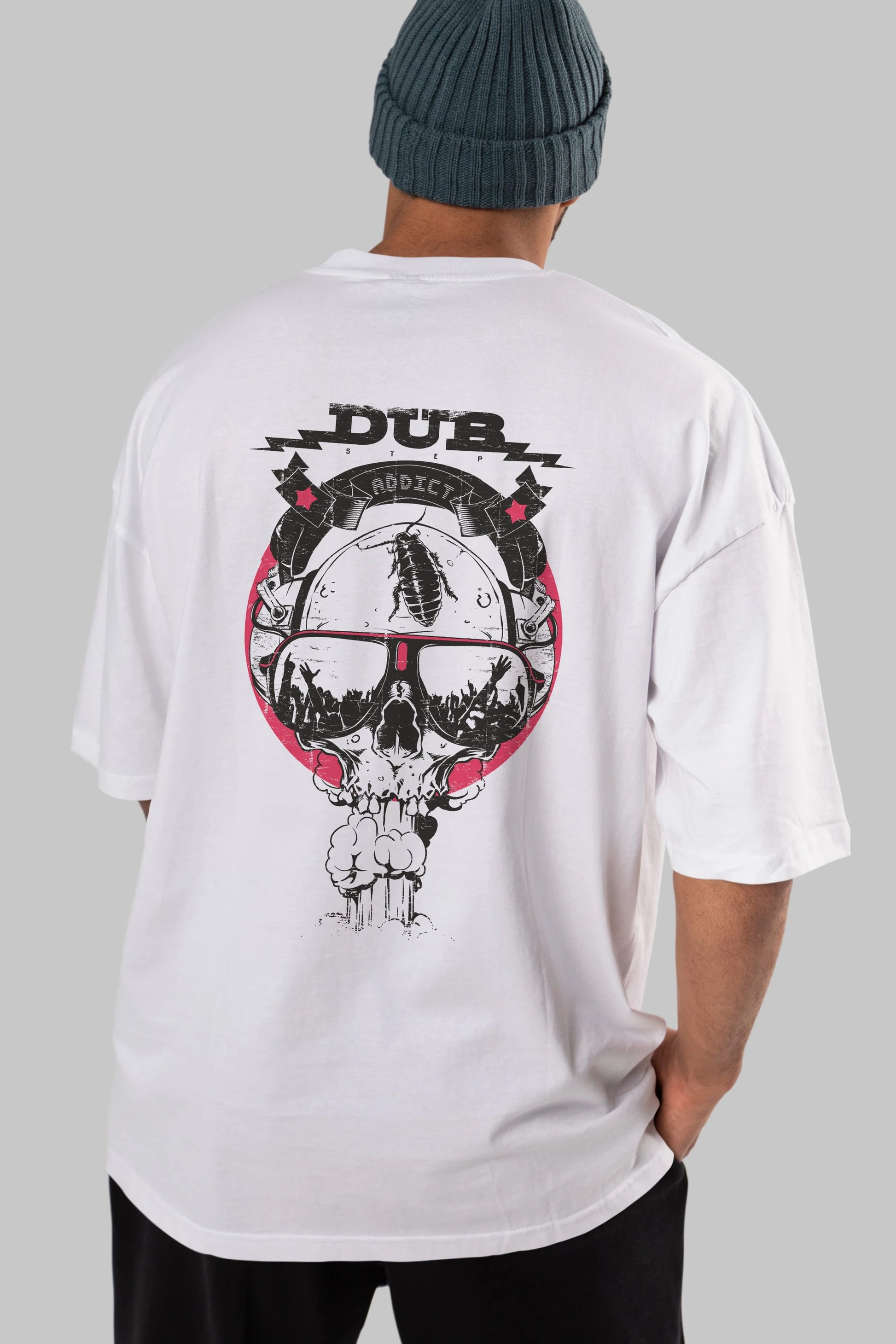 Dub Addict Arka Baskılı Oversize t-shirt Erkek Kadın Unisex