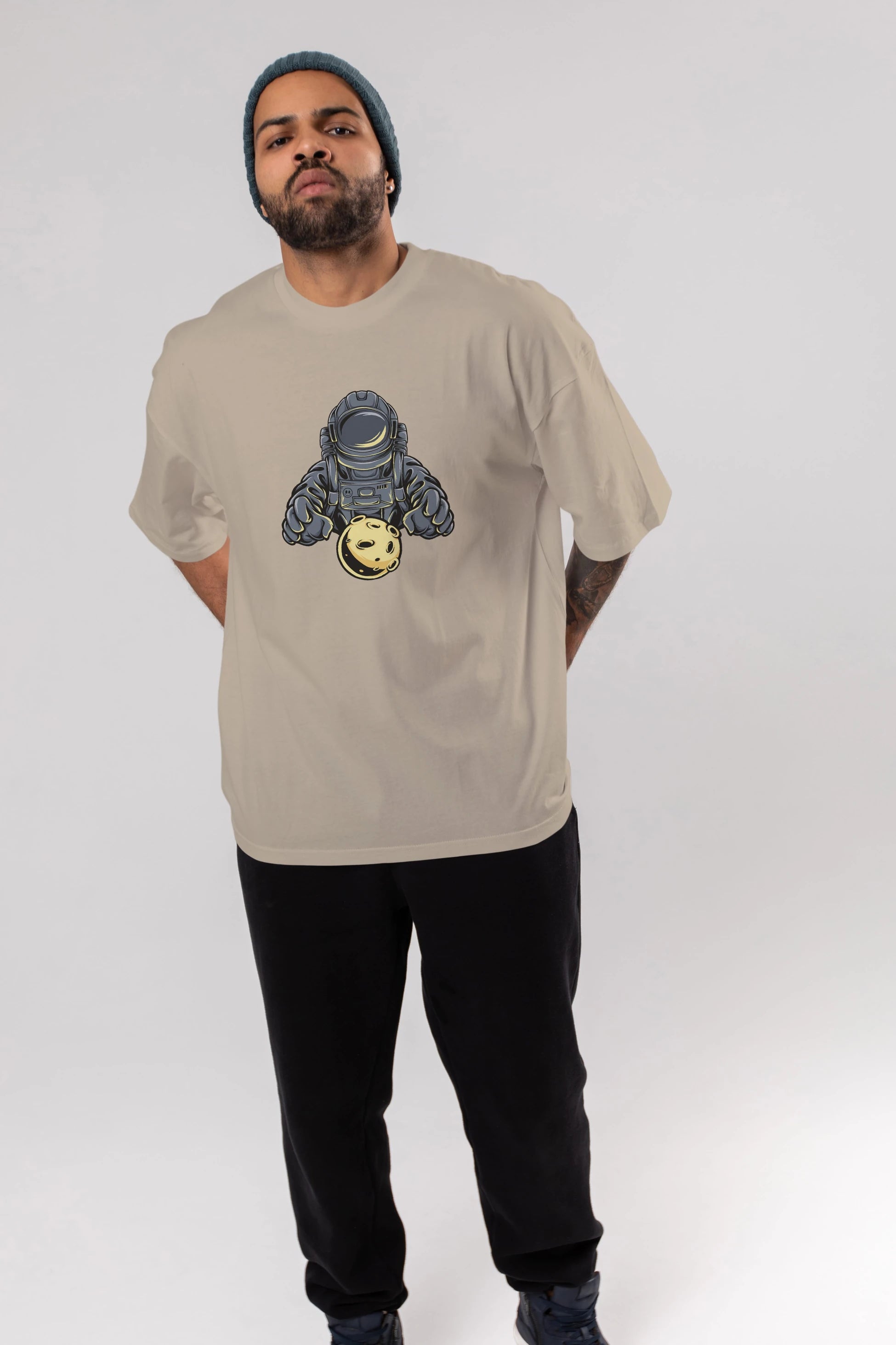 Astromoon tshirt Ön Baskılı Oversize t-shirt Erkek Kadın Unisex