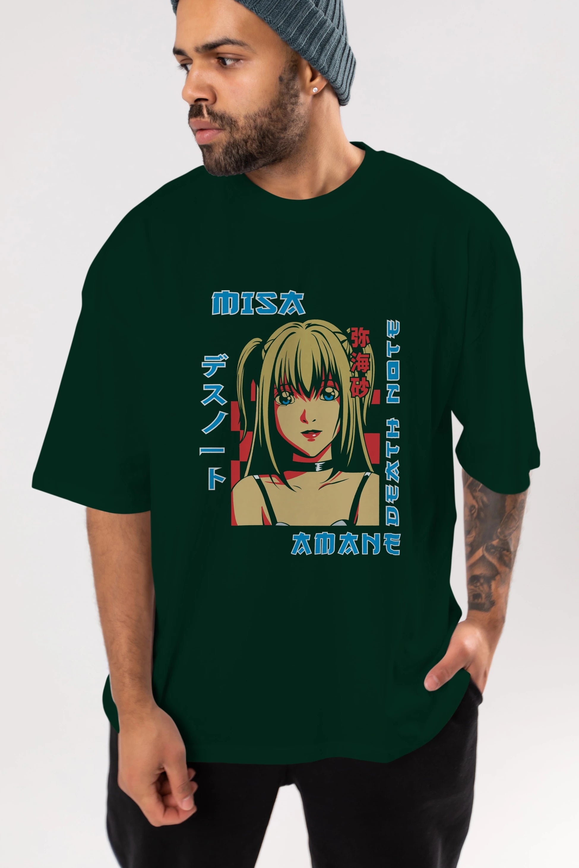 MISA-DEATH NOTE Anime Ön Baskılı Oversize t-shirt %100 pamuk Erkek Kadın Unisex