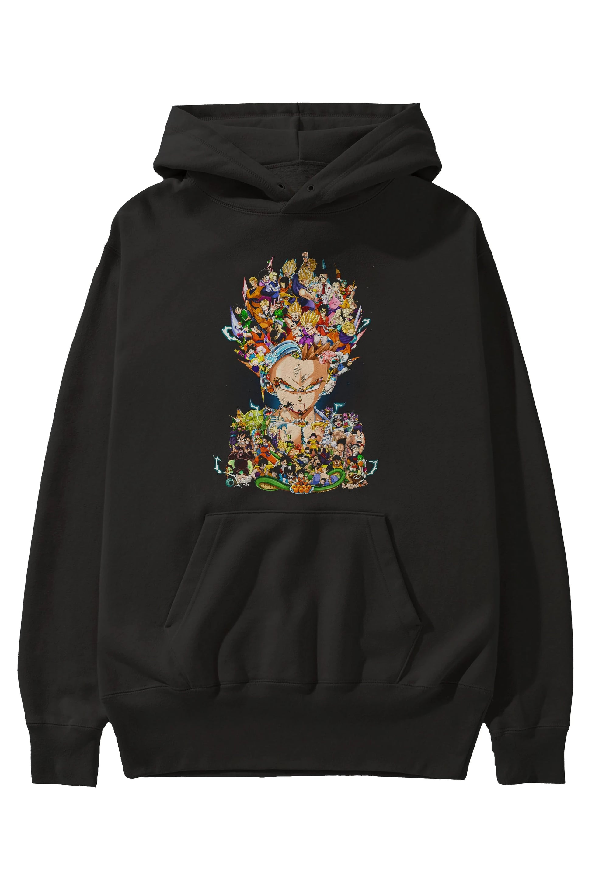 DRAGON BALL ART (2) Anime Ön Baskılı Hoodie Oversize Kapüşonlu Sweatshirt Erkek Kadın Unisex