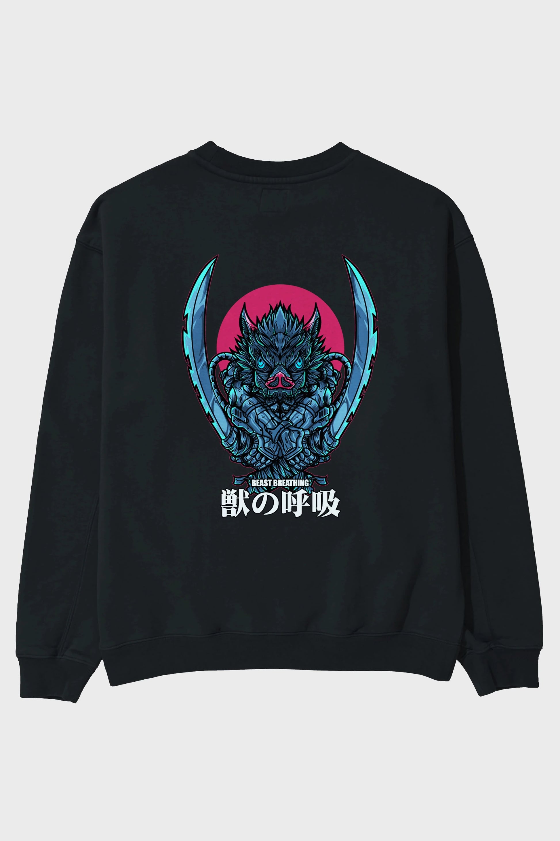 Inosuke DEMON SLAYER Anime Arka Baskılı Oversize Sweatshirt Erkek Kadın Unisex