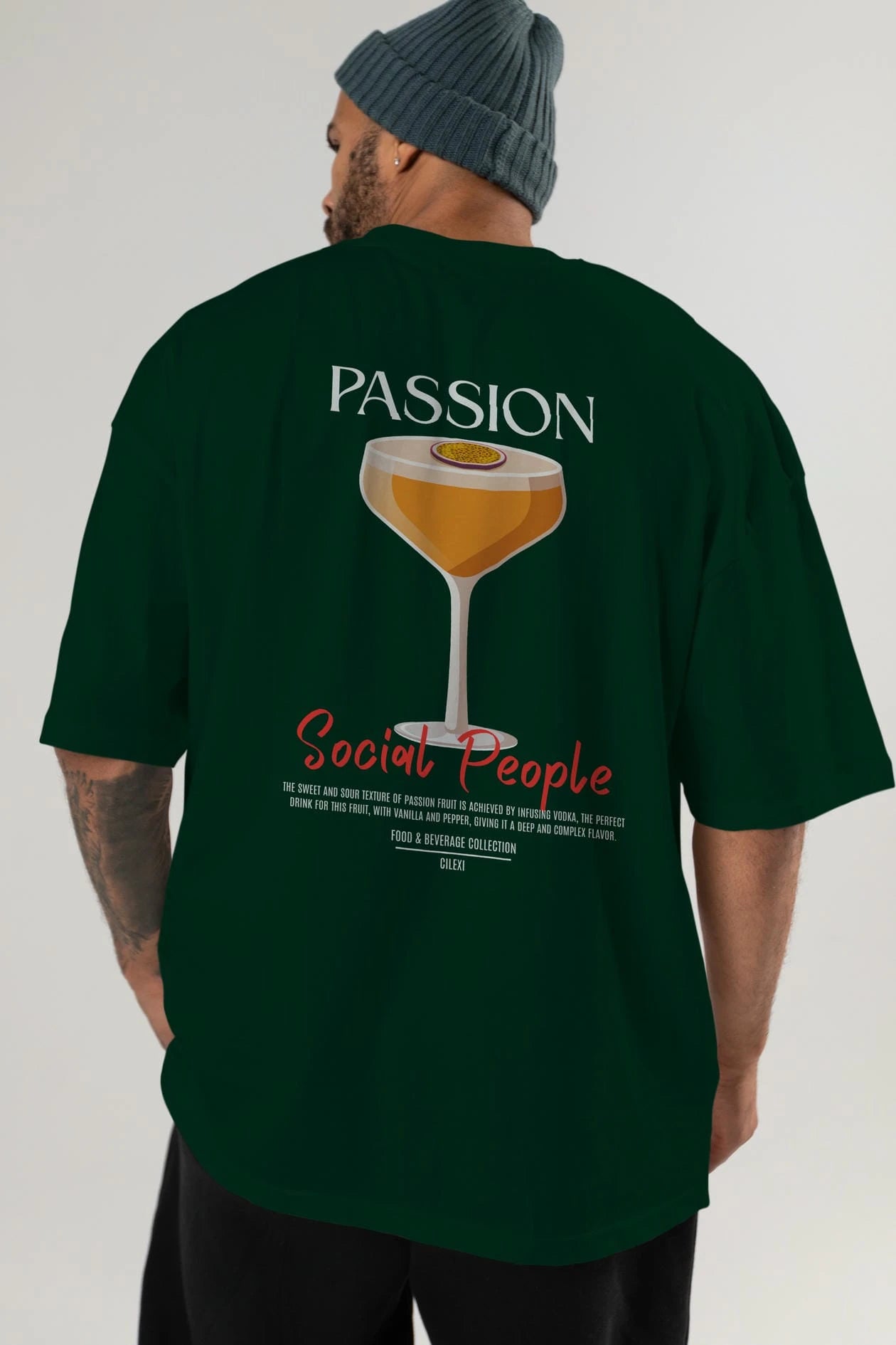 Passion Kokteyl Serisi Baskılı Oversize t-shirt Erkek Kadın Unisex %100 Pamuk Bisiklet Yaka tişort