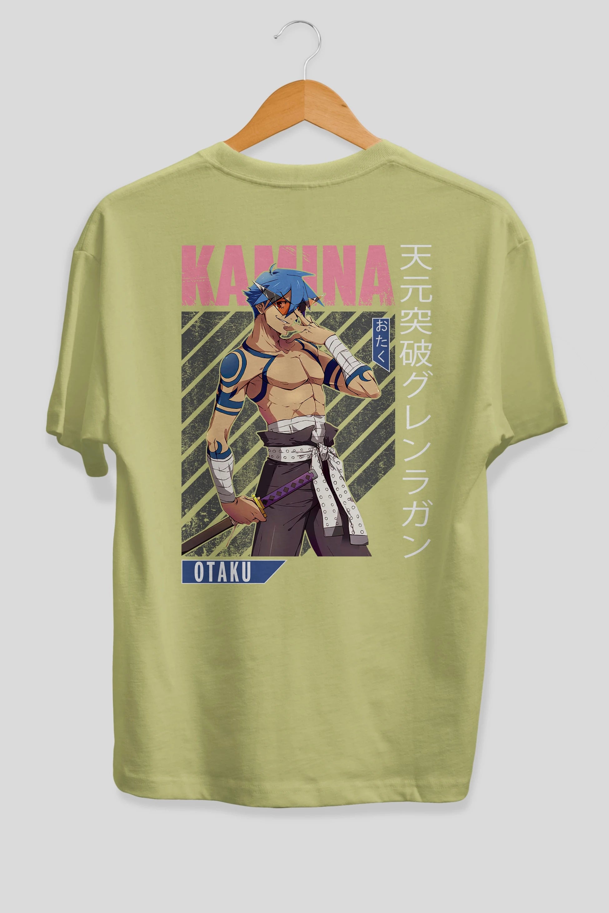 Kamina 5 Anime Arka Baskılı Oversize t-shirt Erkek Kadın Unisex