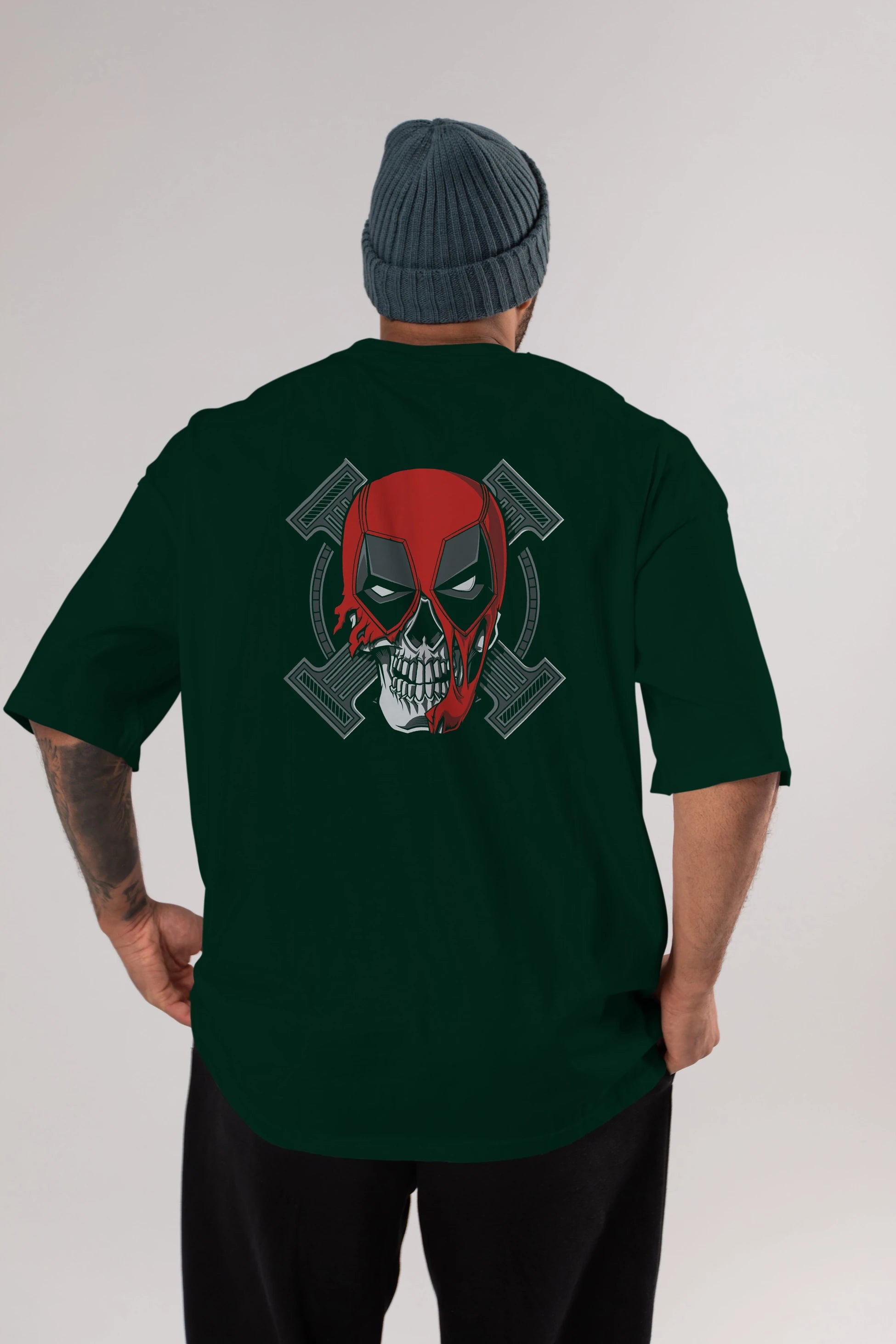 Deadpool (7) Arka Baskılı Oversize t-shirt Erkek Kadın Unisex %100 Pamuk Bisiklet Yaka tişort