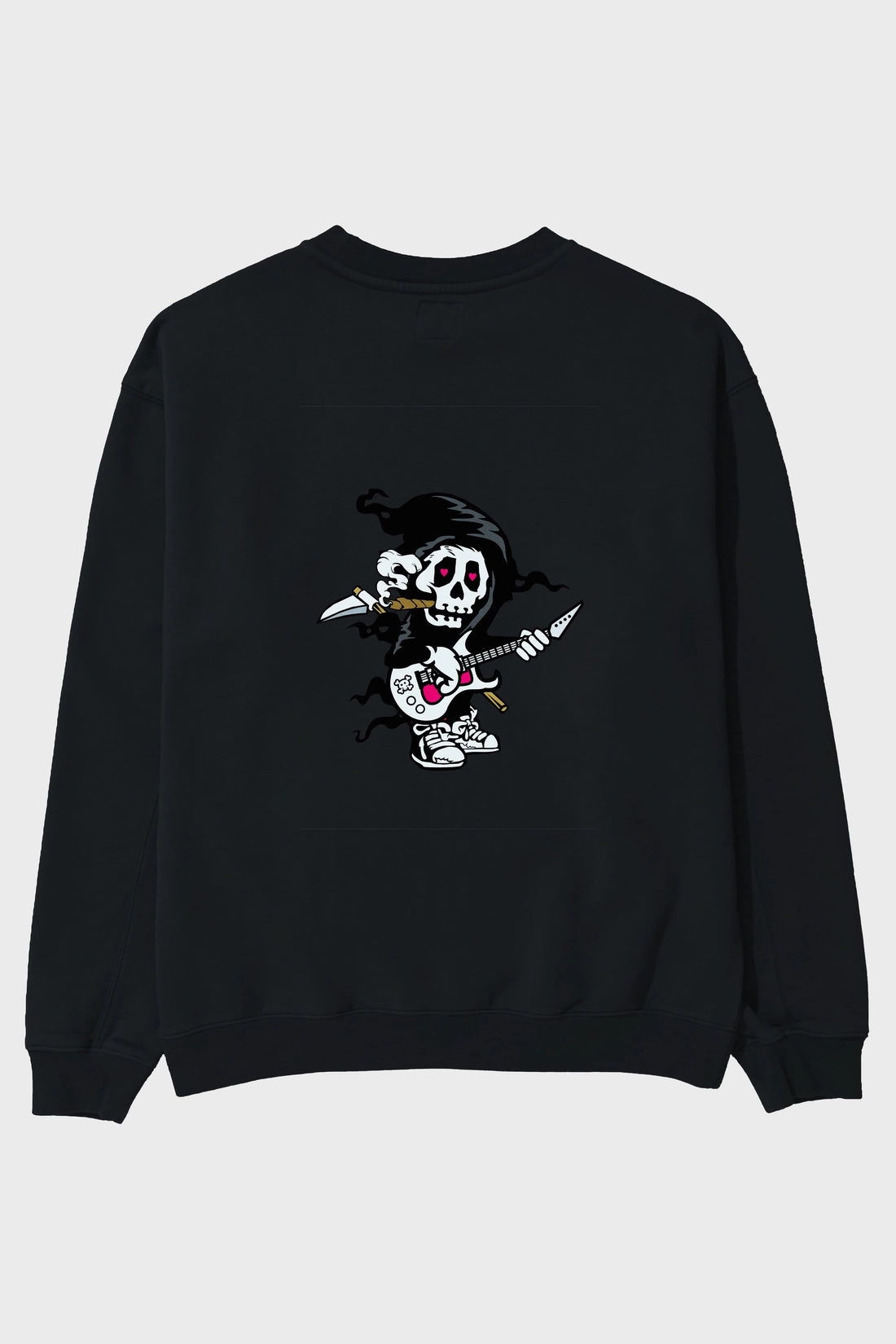 Grim Rockstar Arka Baskılı Oversize Sweatshirt Erkek Kadın Unisex