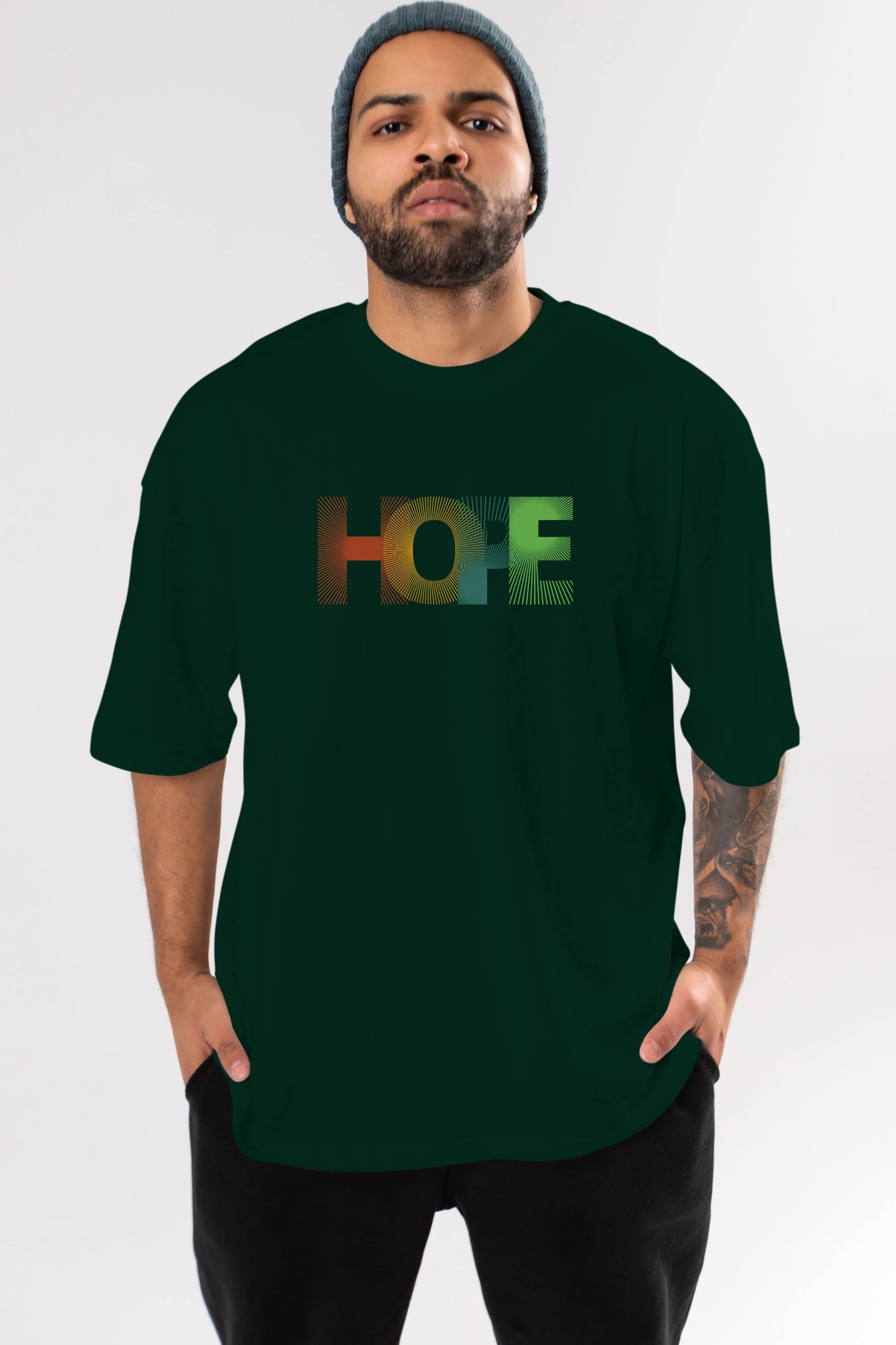 Hope Ön Baskılı Oversize t-shirt Erkek Kadın Unisex
