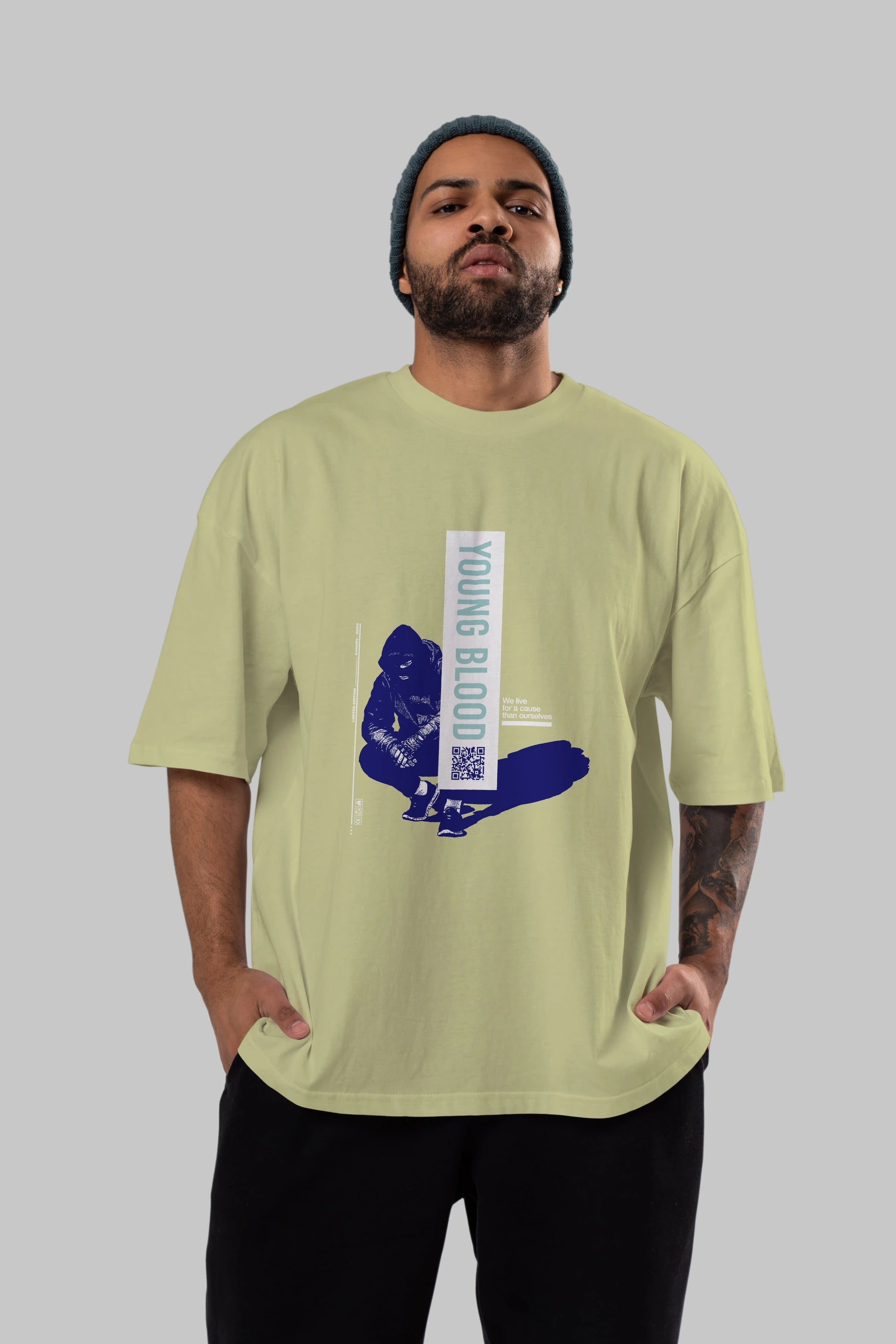 Young Blood Ön Baskılı Oversize t-shirt Erkek Kadın Unisex