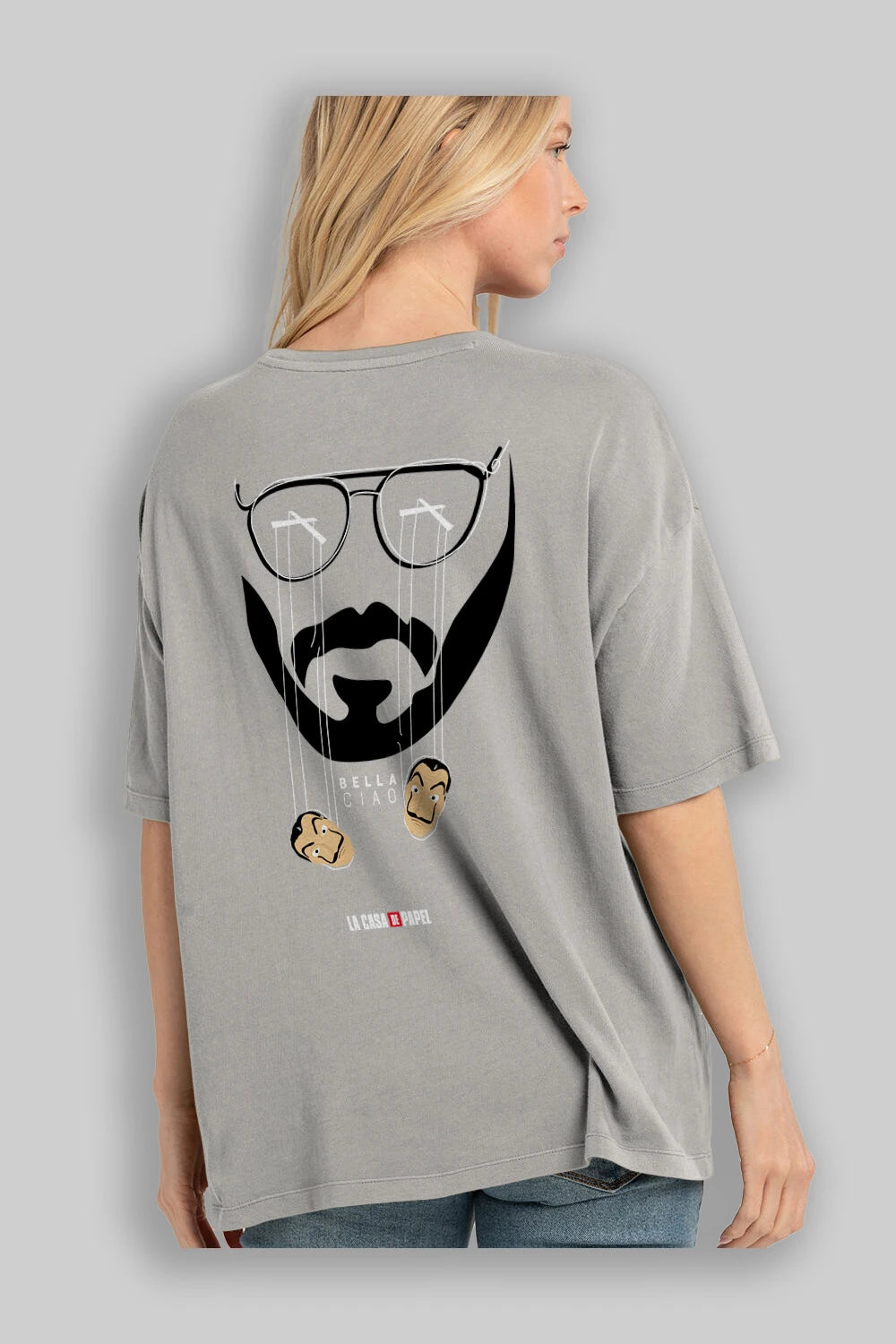La Casa De Papel (11) Arka Baskılı Oversize t-shirt Erkek Kadın Unisex %100 Pamuk Bisiklet Yaka tişort